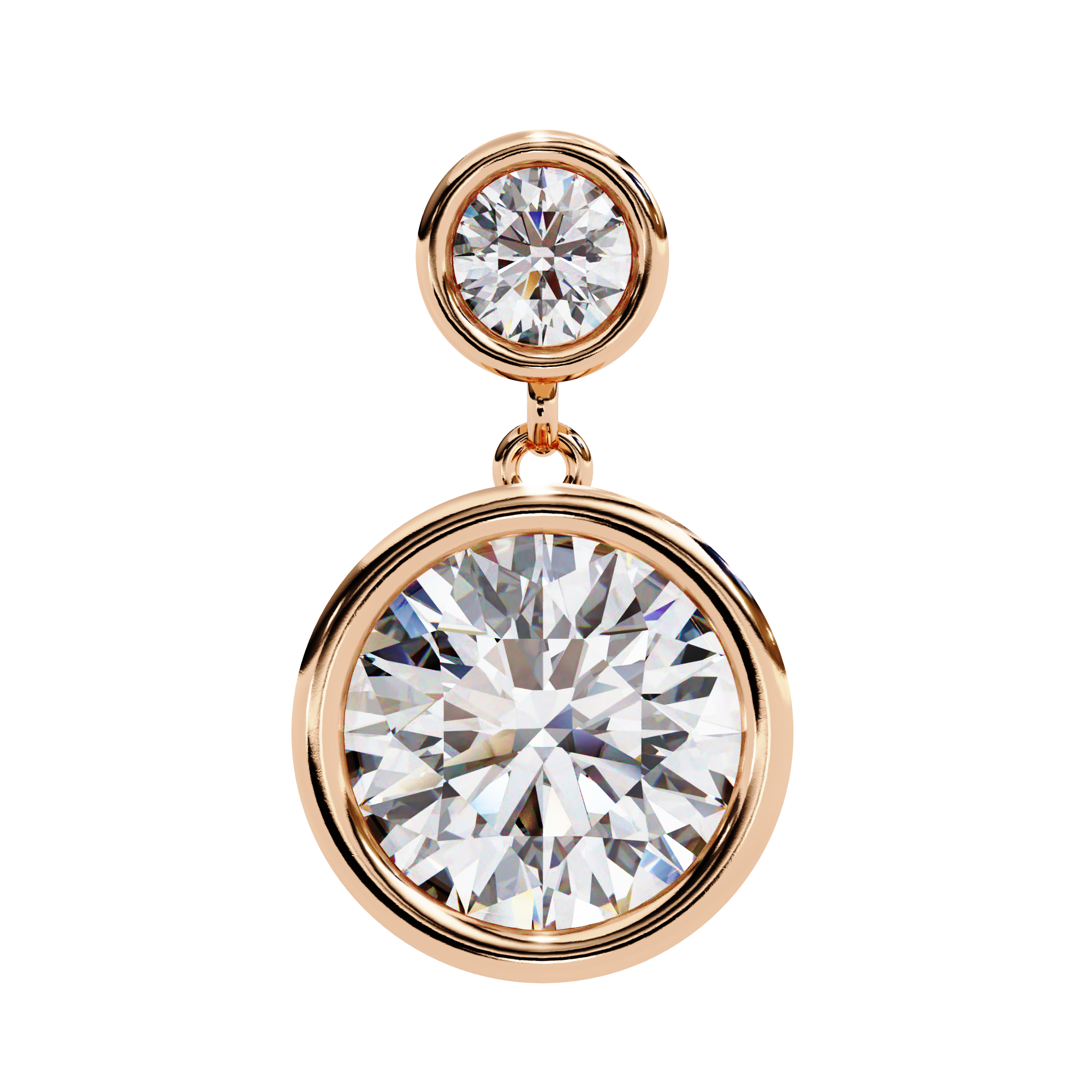1.83 carat round earring 9k