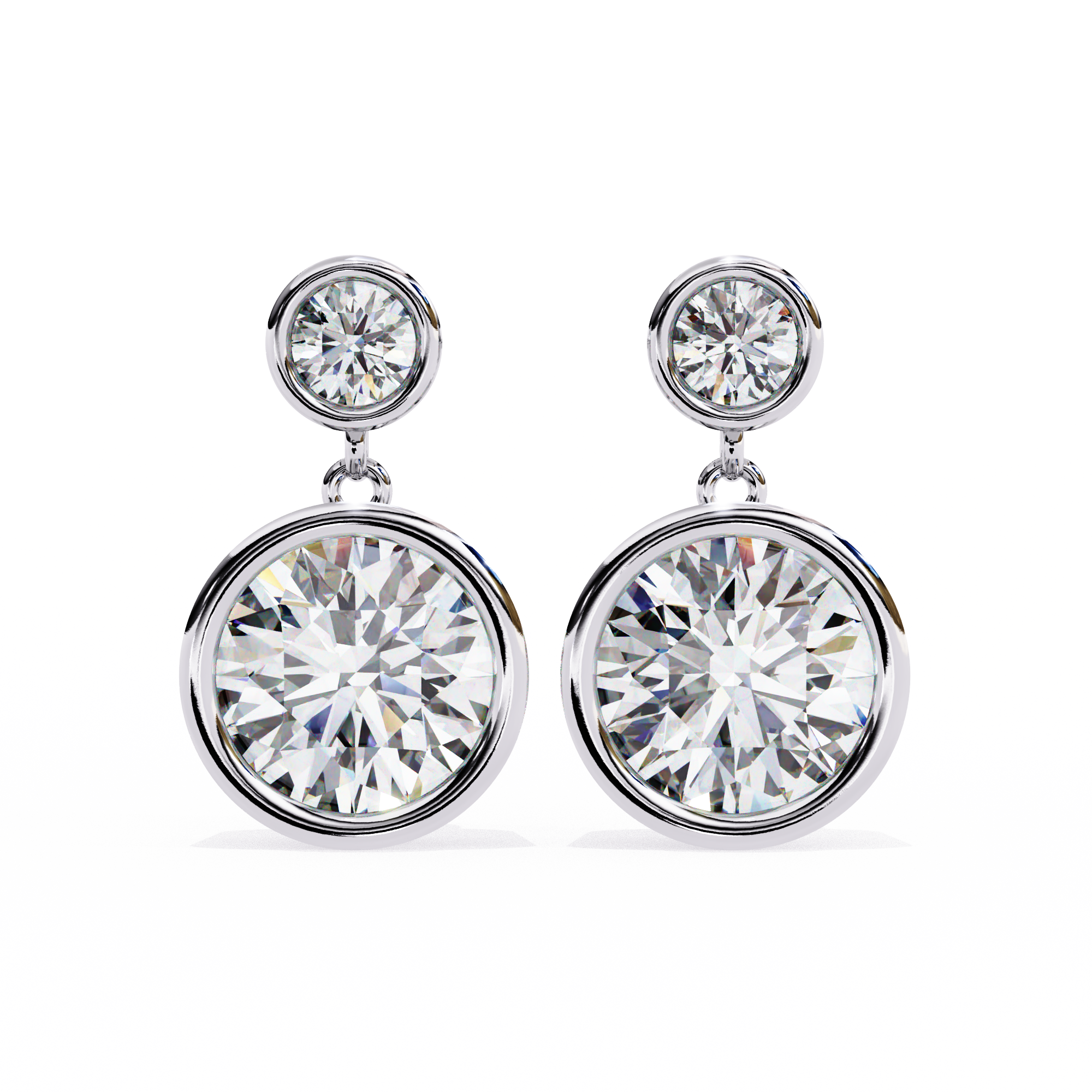 1.83 carat round earring 9k