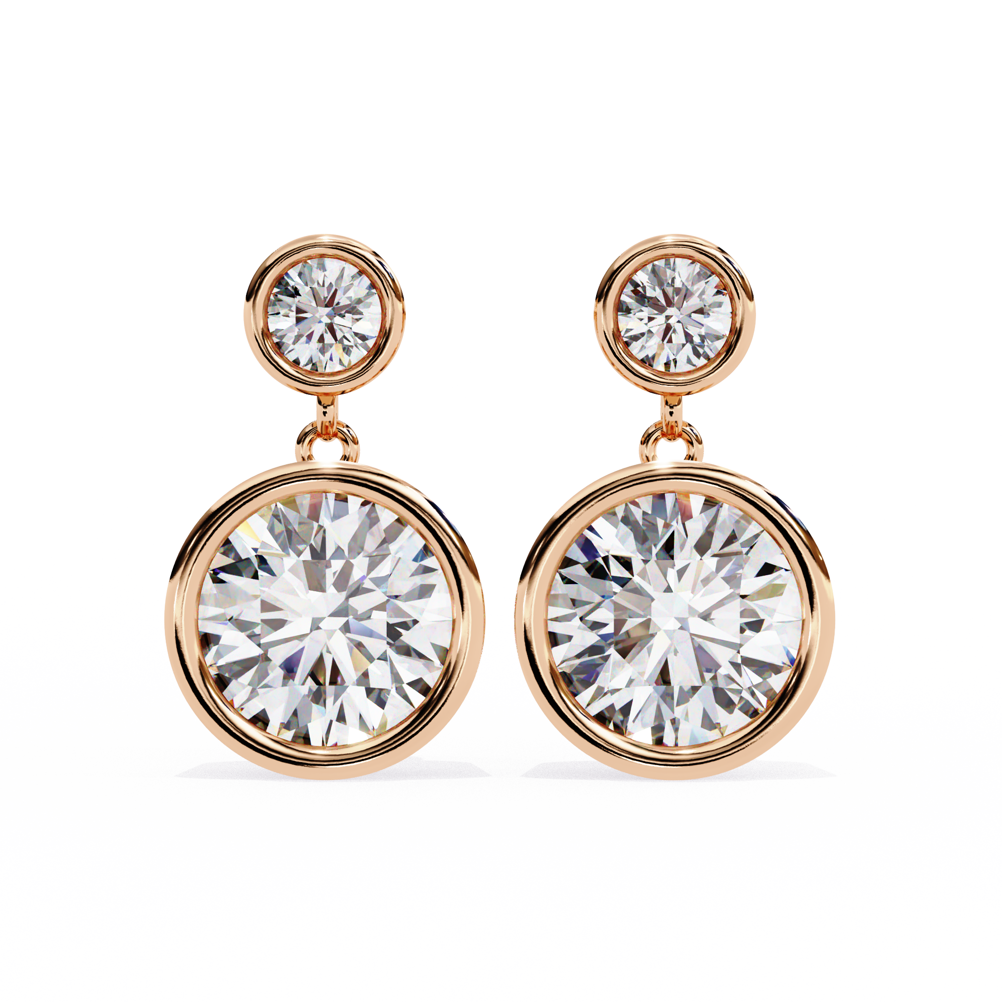 1.83 carat round earring 9k