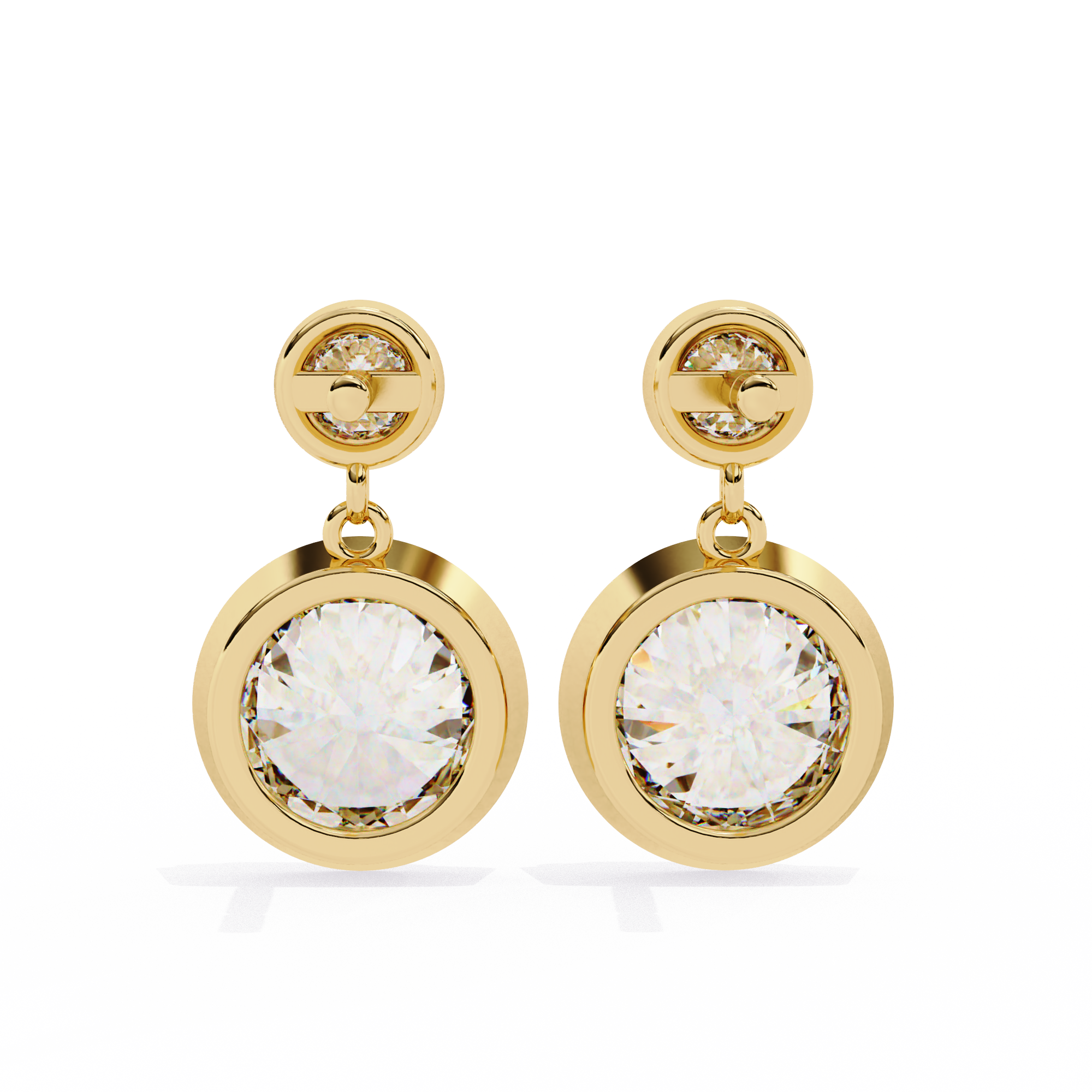 1.83 carat round earring 9k