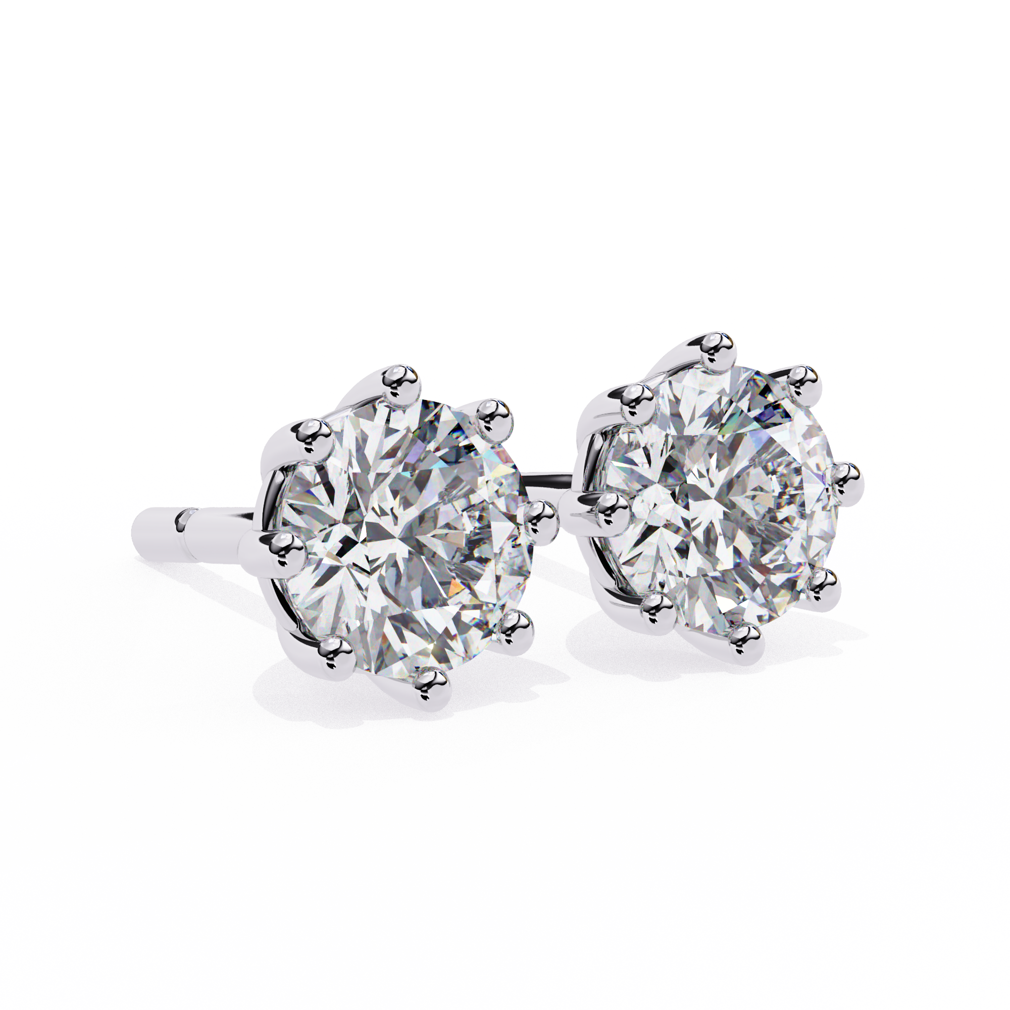 2.57 carat round earring