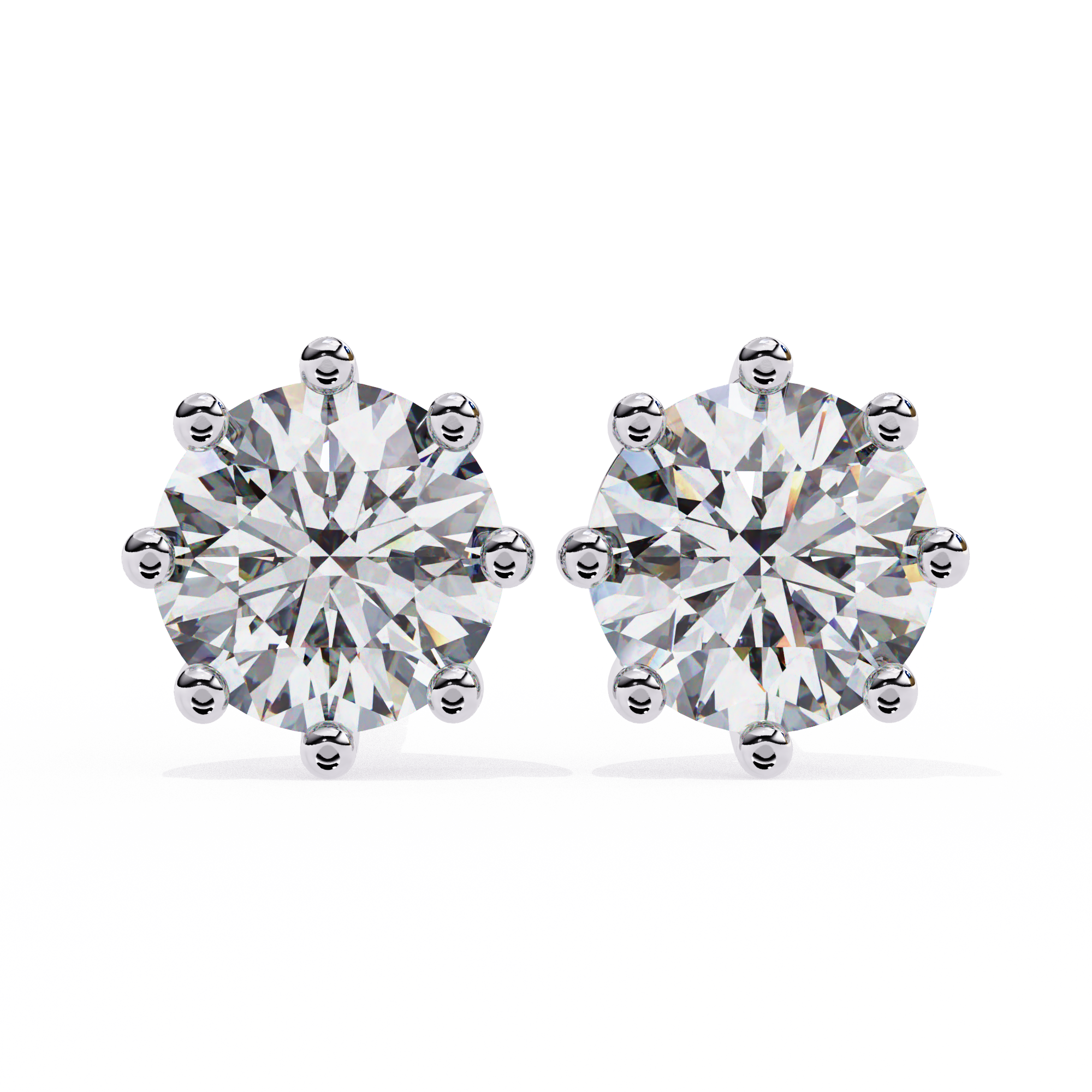 2.57 carat round earring