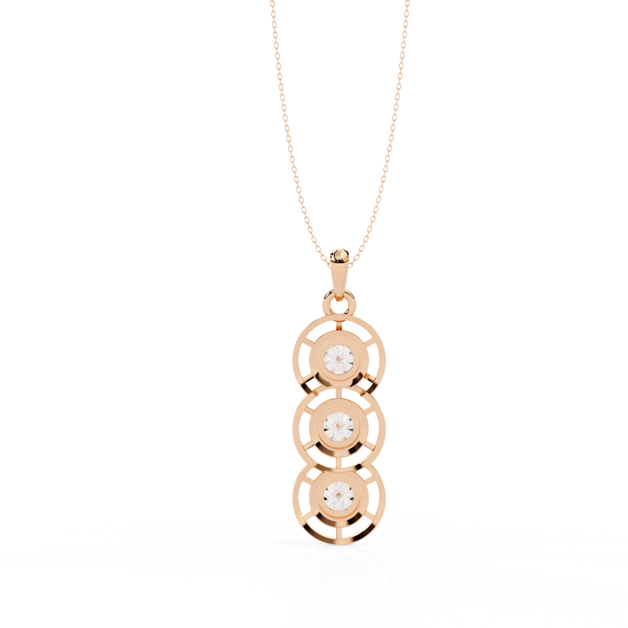 1.24 ct Luminous Circle Pendant 9k