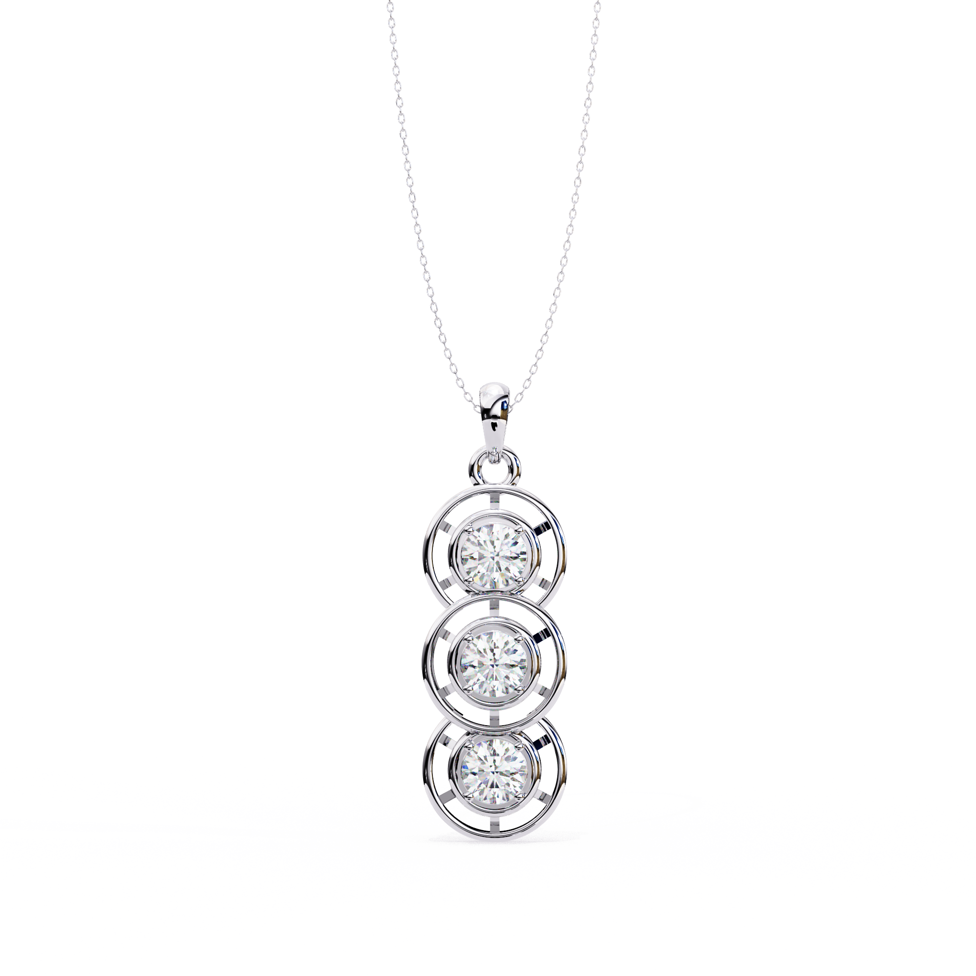 1.24 ct Luminous Circle Pendant 9k