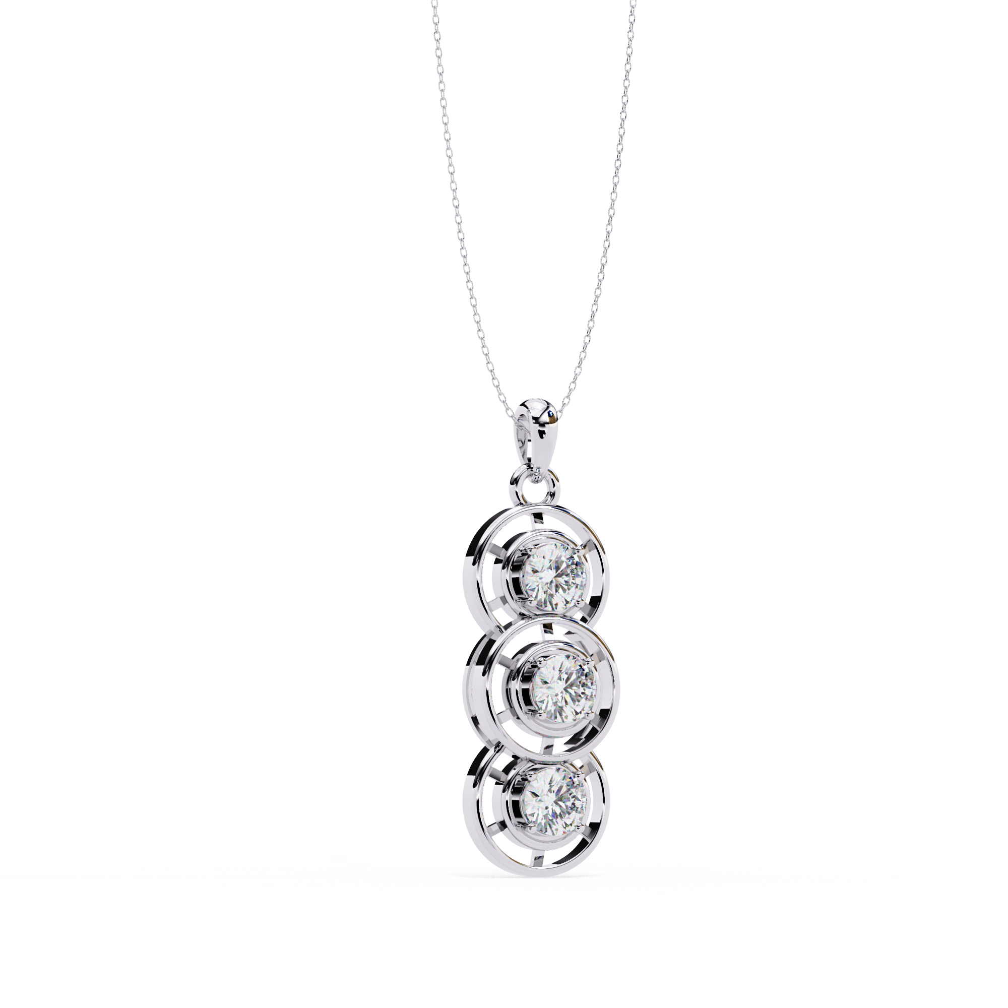 1.24 ct Luminous Circle Pendant 9k