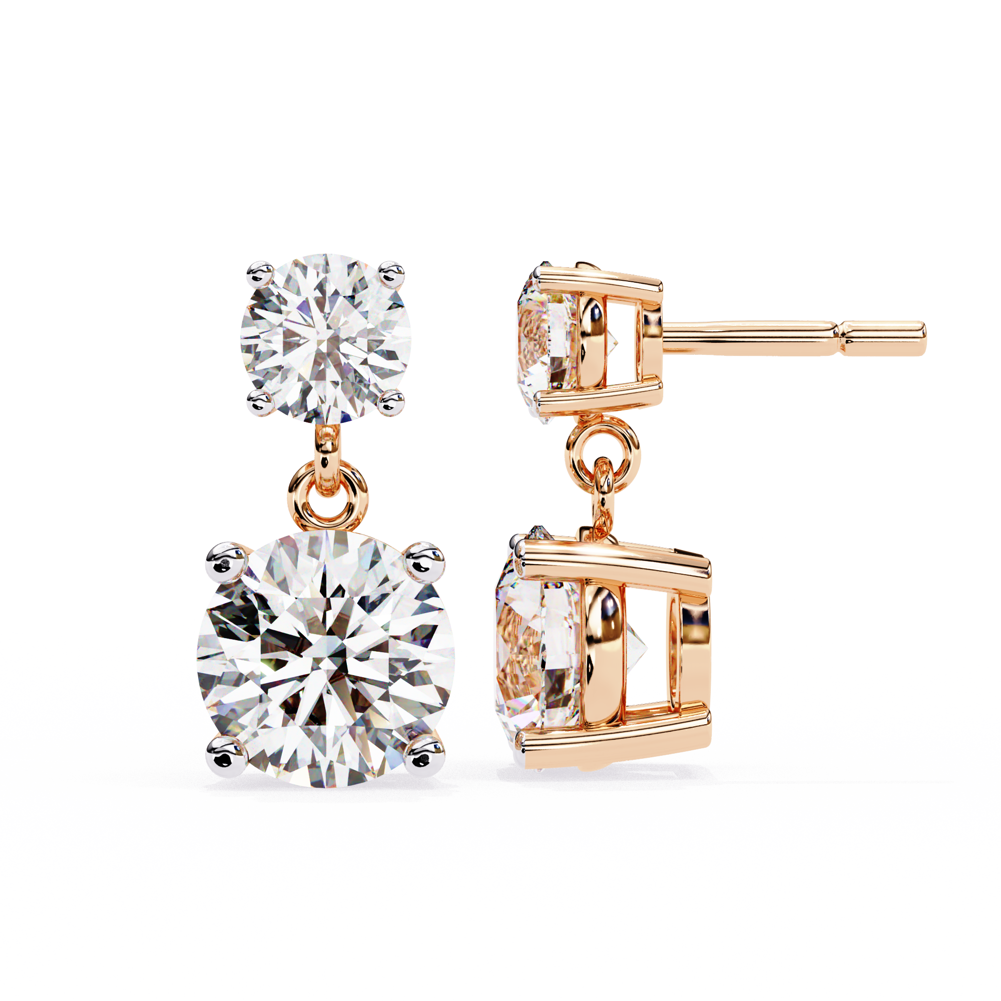 3.73 carat round earring 18K