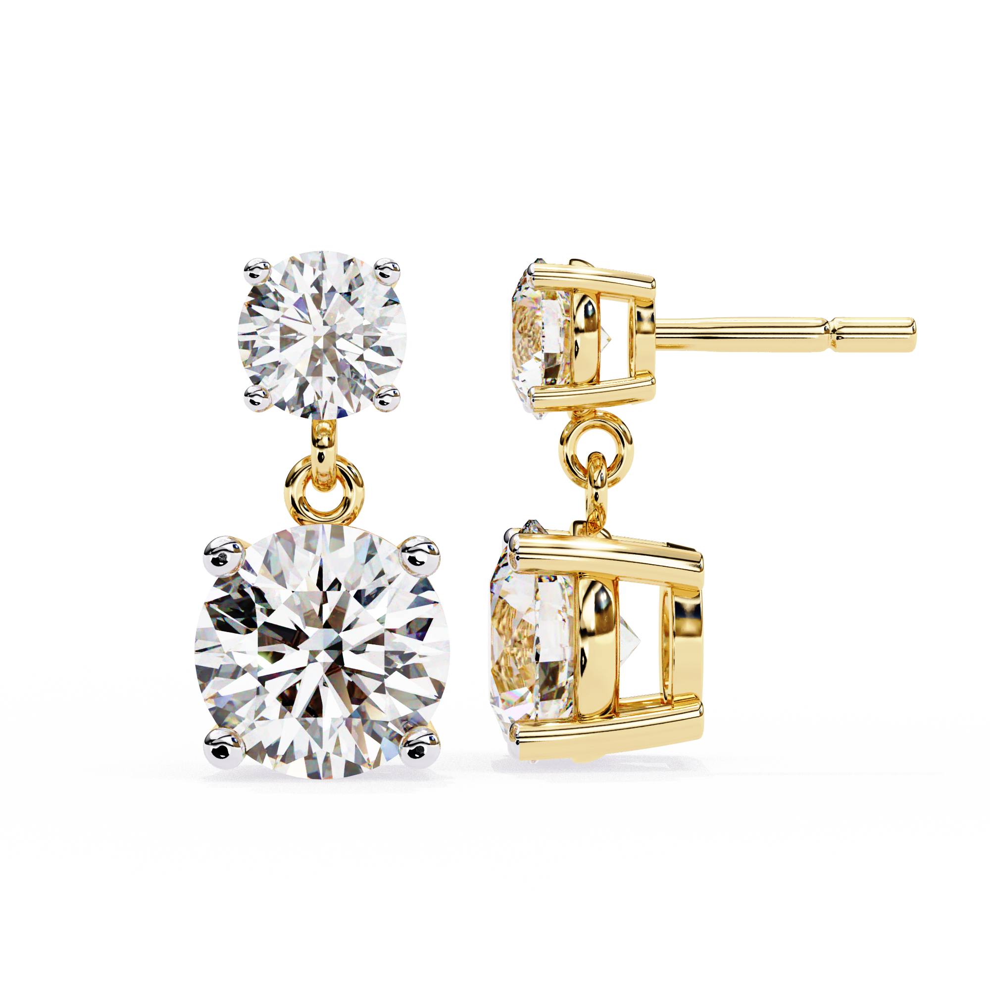 3.73 carat round earring 18K