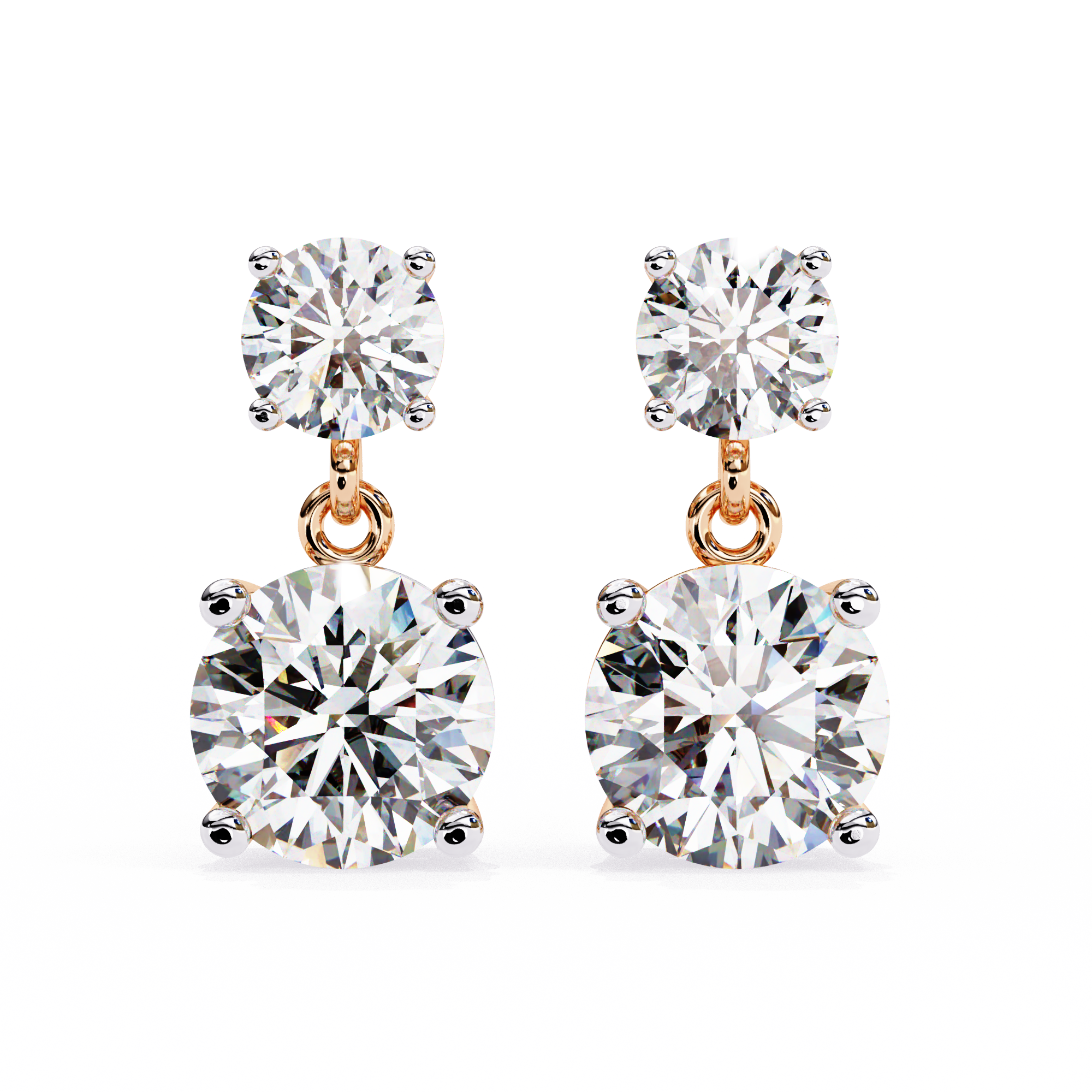 3.73 carat round earring