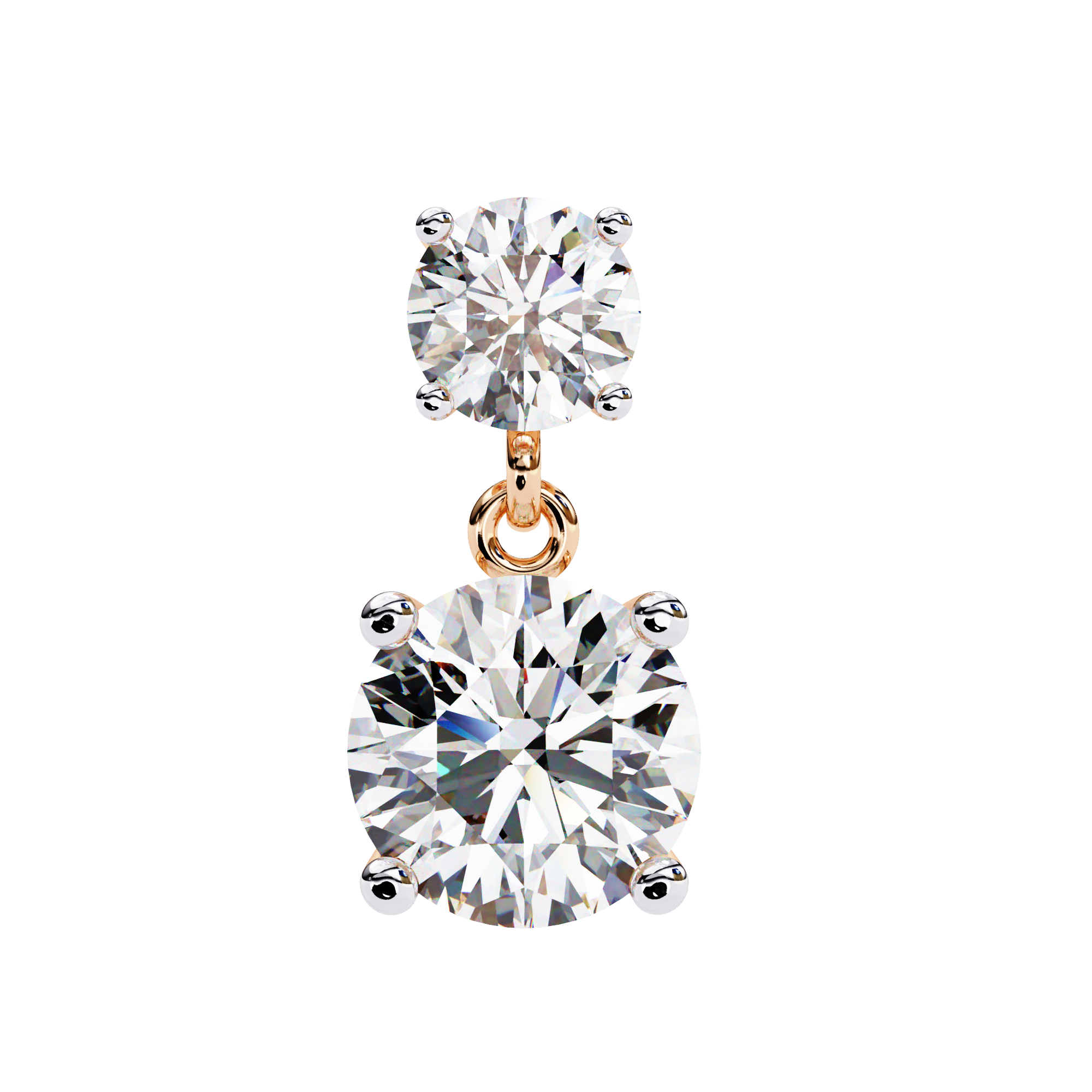 3.73 carat round earring 18K