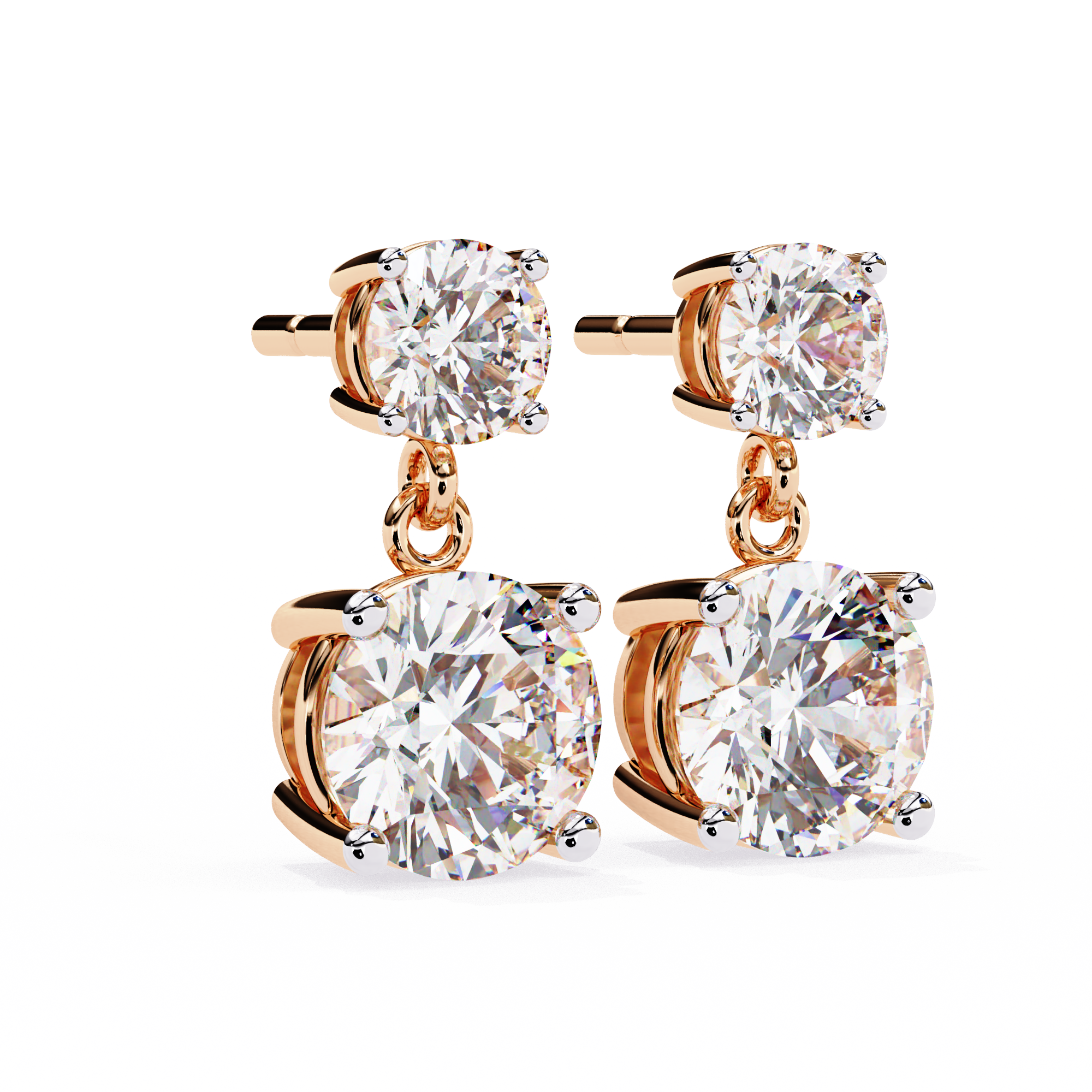 3.73 carat round earring