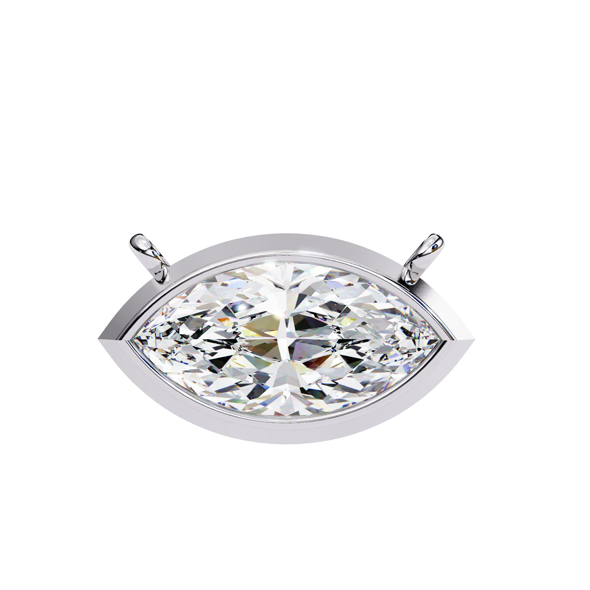0.68 ct Radiant Eyedrop Pendant 9k