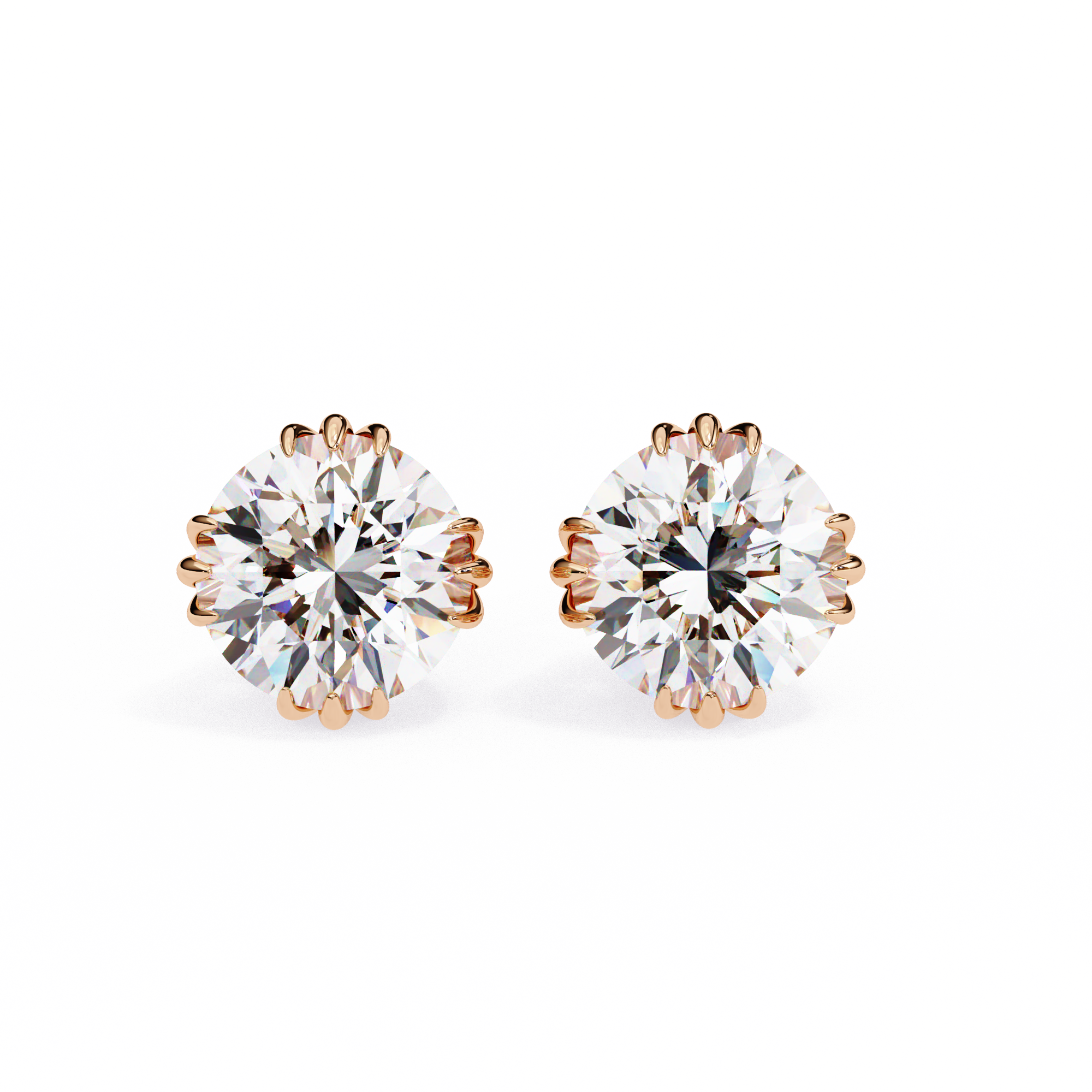 2.8 carat round earring