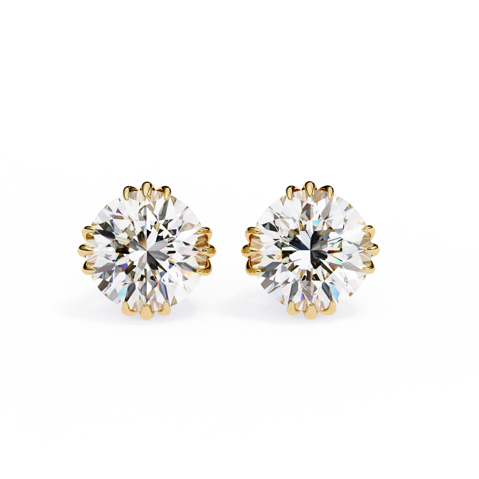 2.8 carat round earring 18K