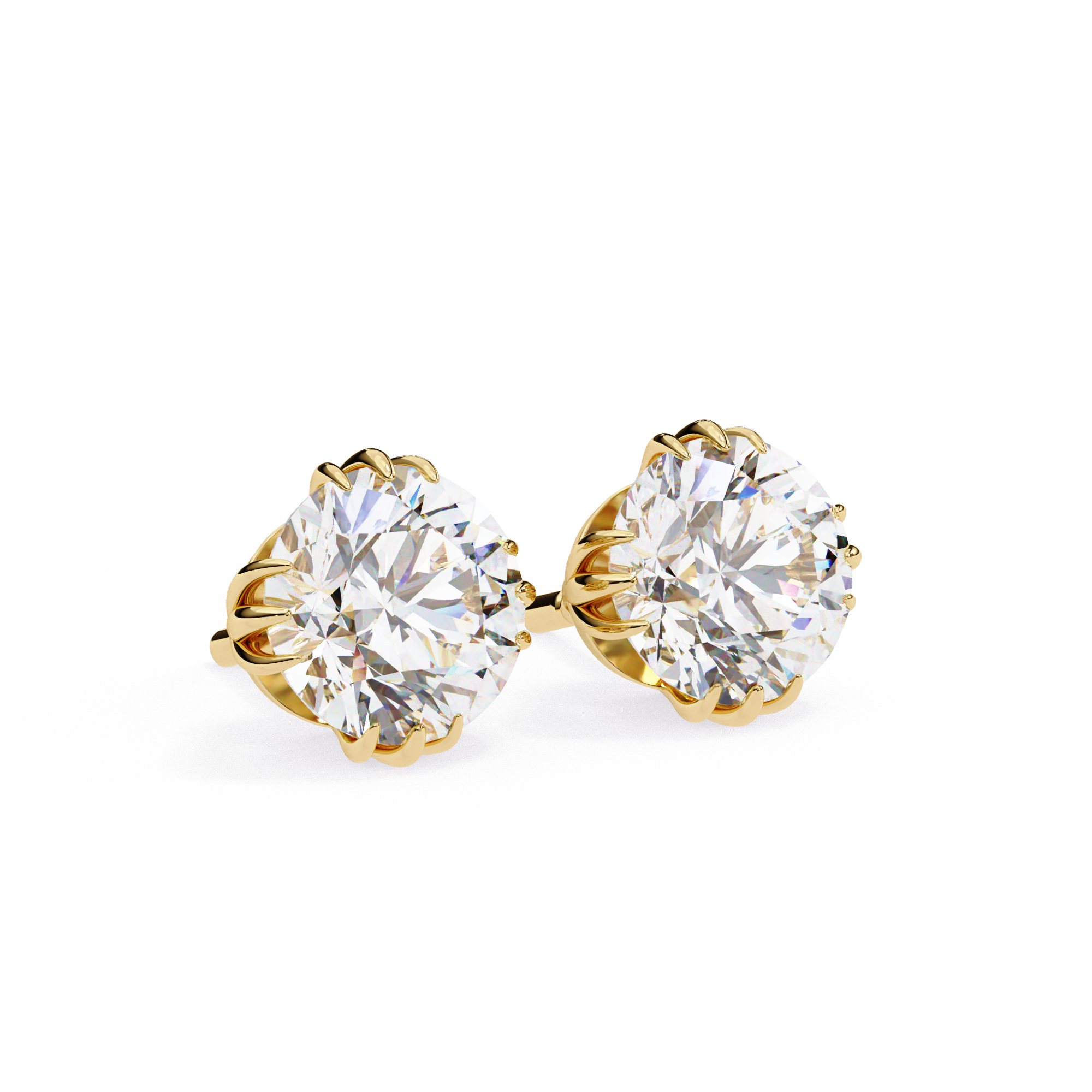 2.8 carat round earring 18K