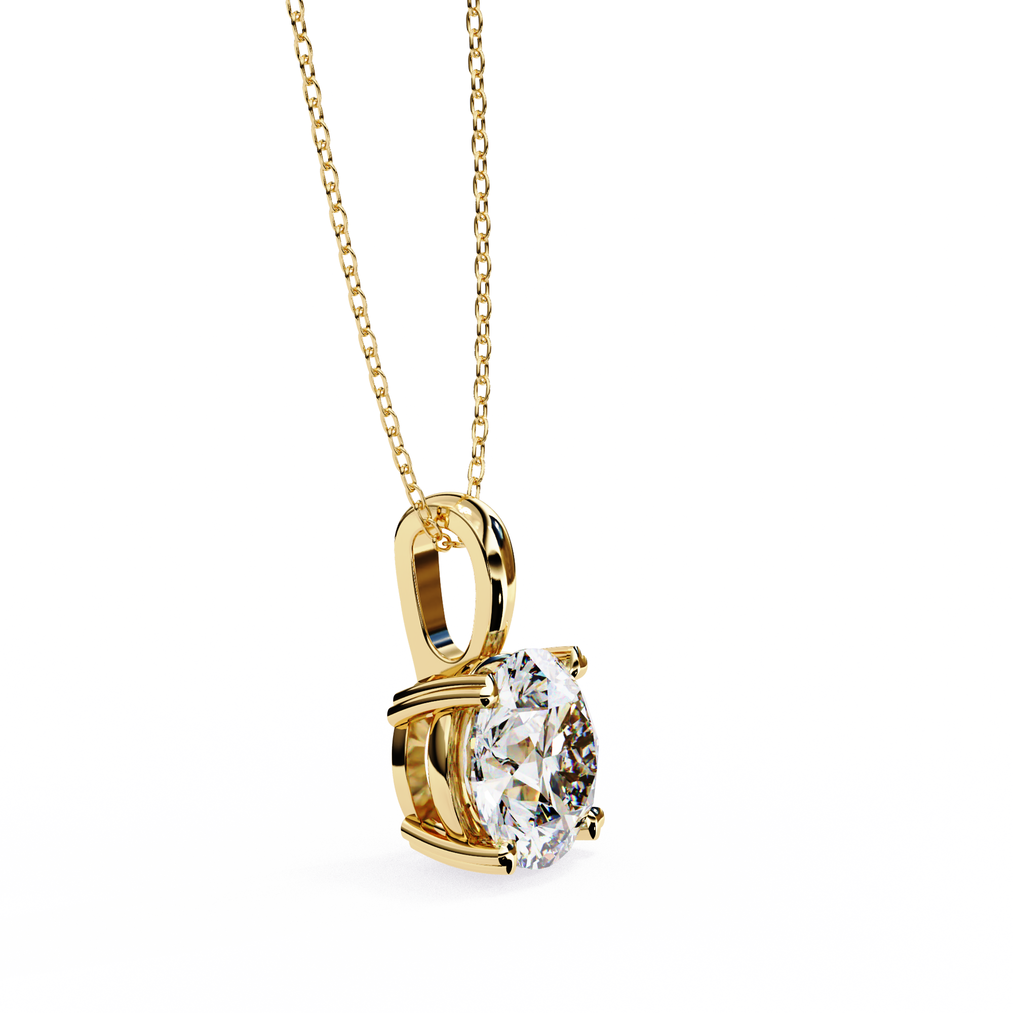 0.8 carat round pendant 18K