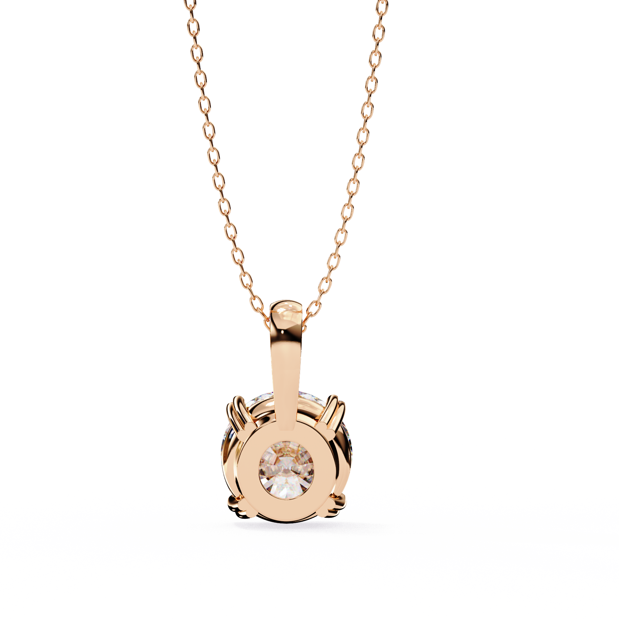 0.8 carat round pendant 18K