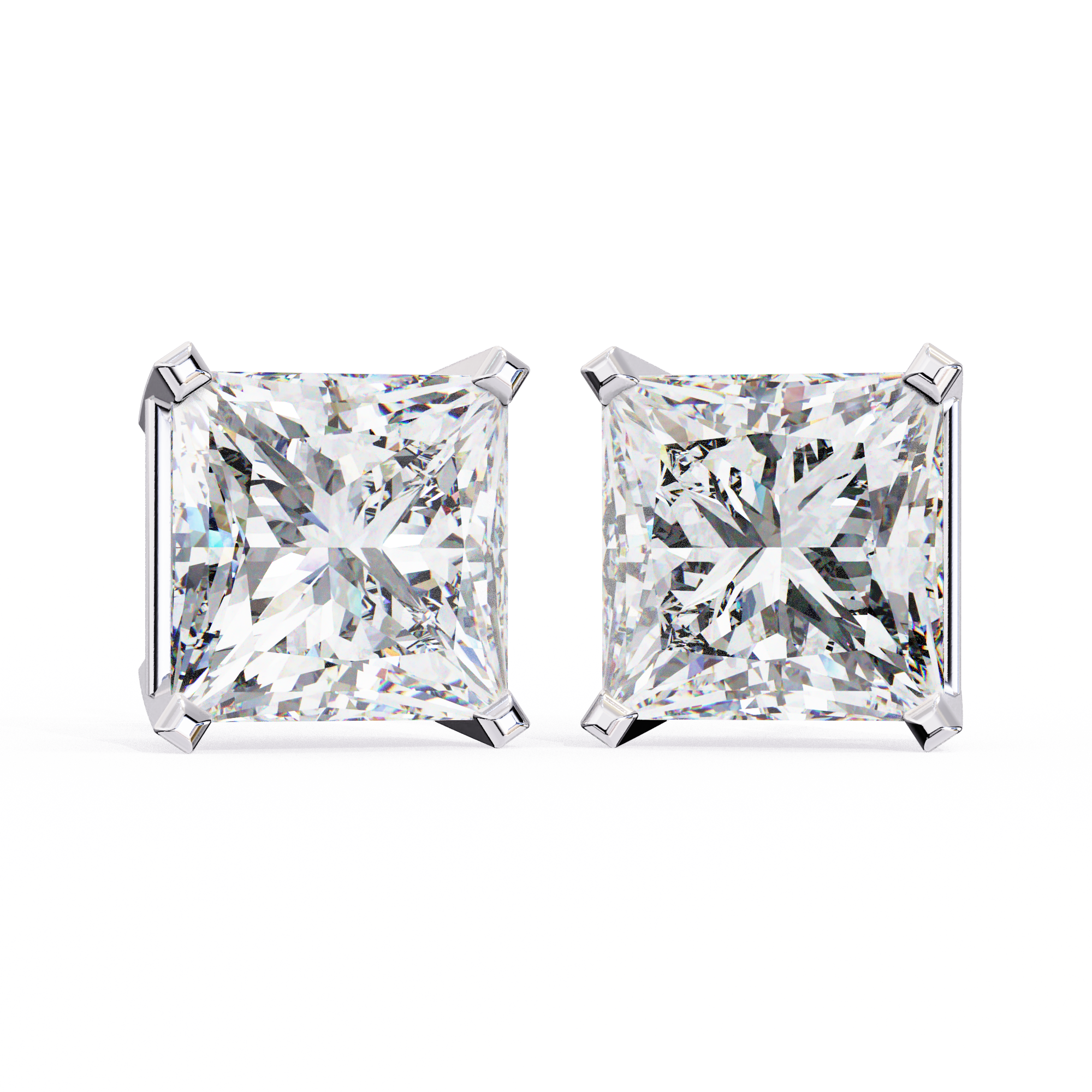 3.04 carat princess earring