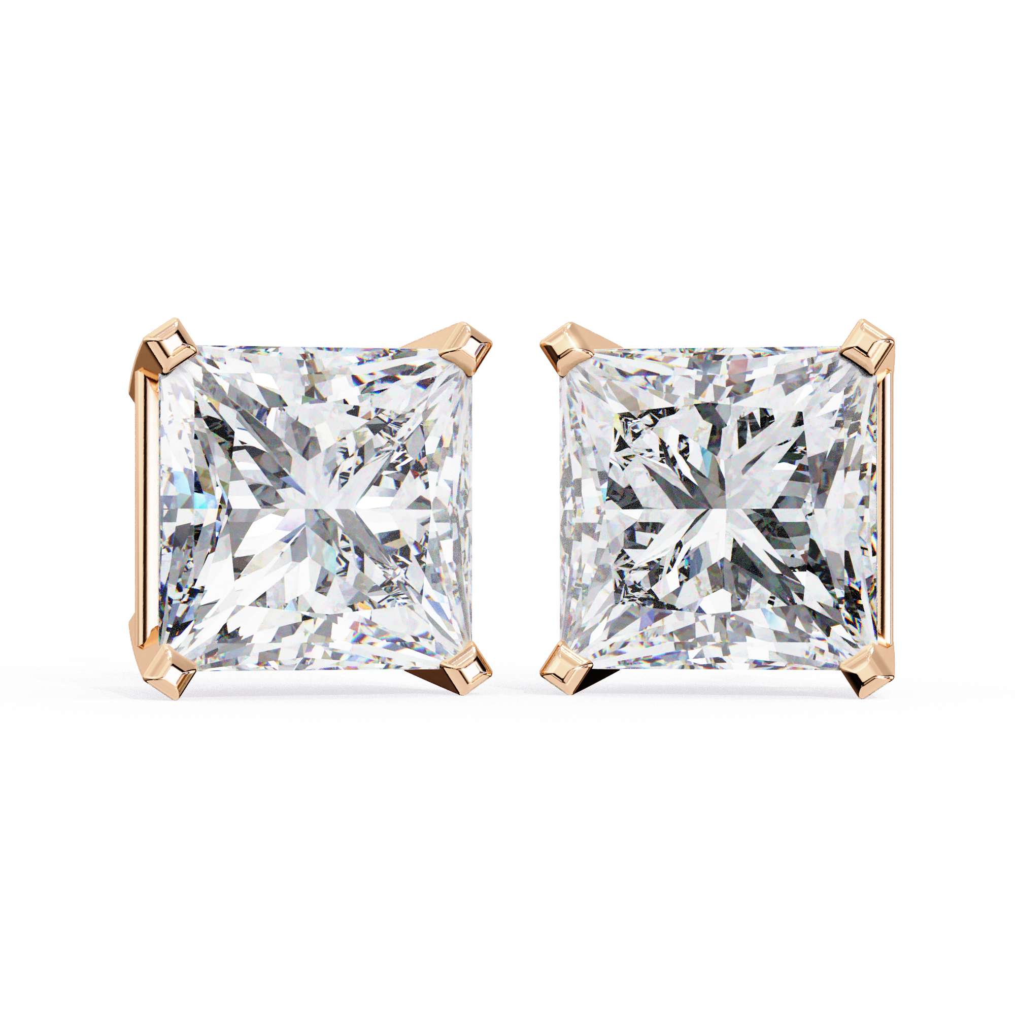 3.04 carat princess earring