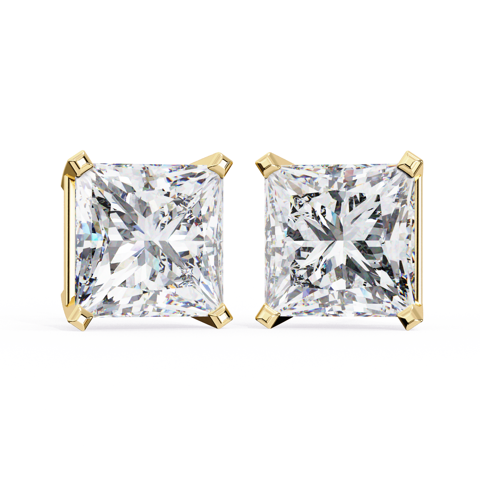 3.04 carat princess earring