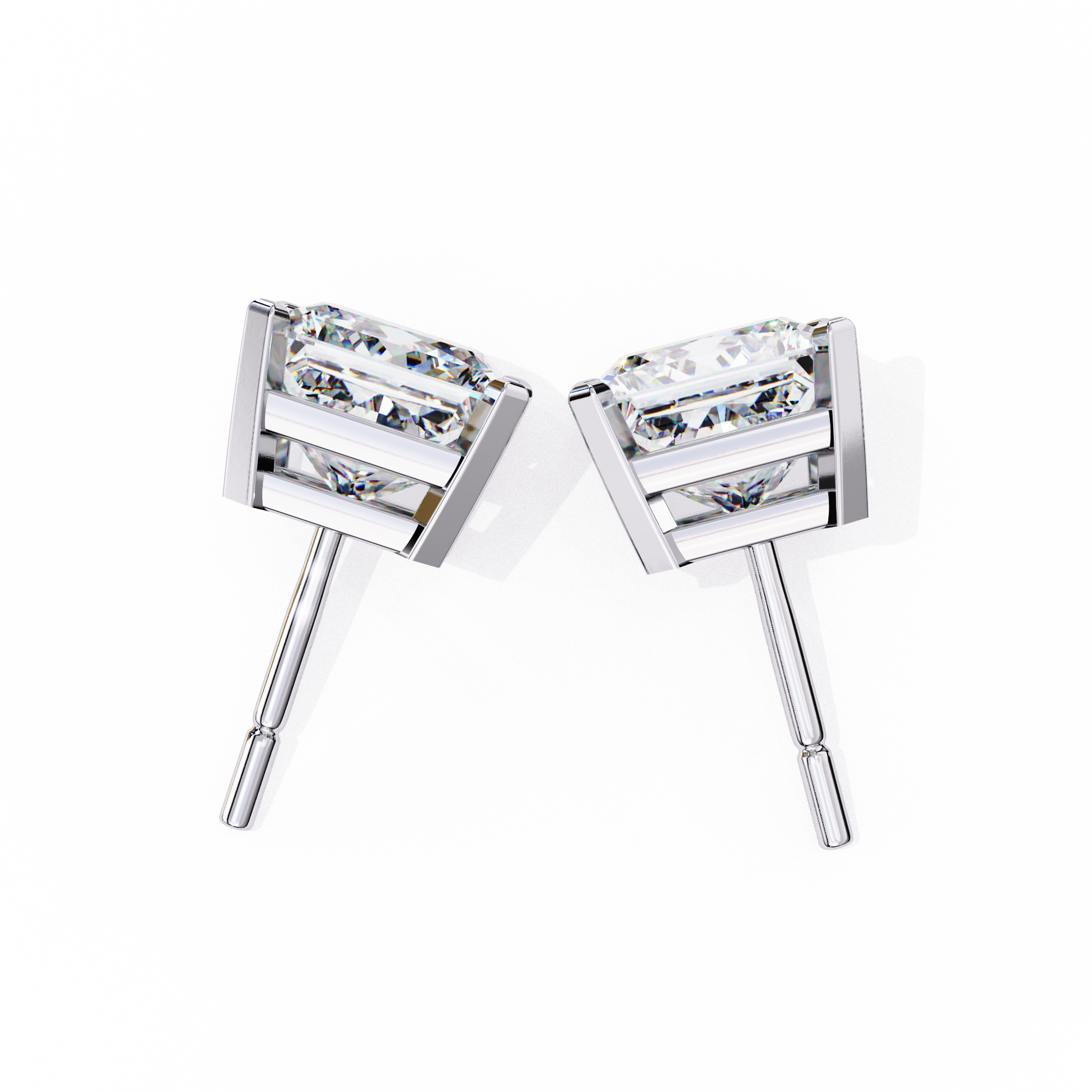 3.04 carat princess earring