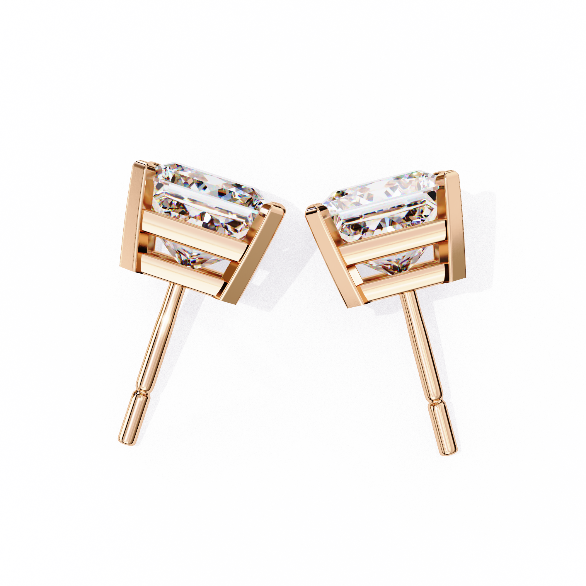 3.04 carat princess earring