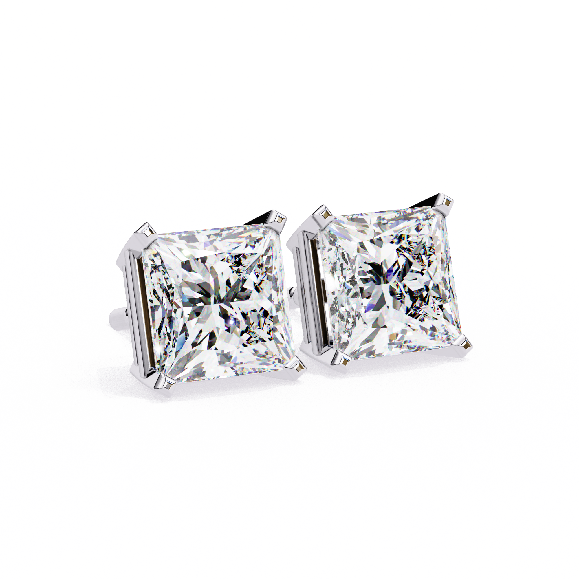 3.04 carat princess earring