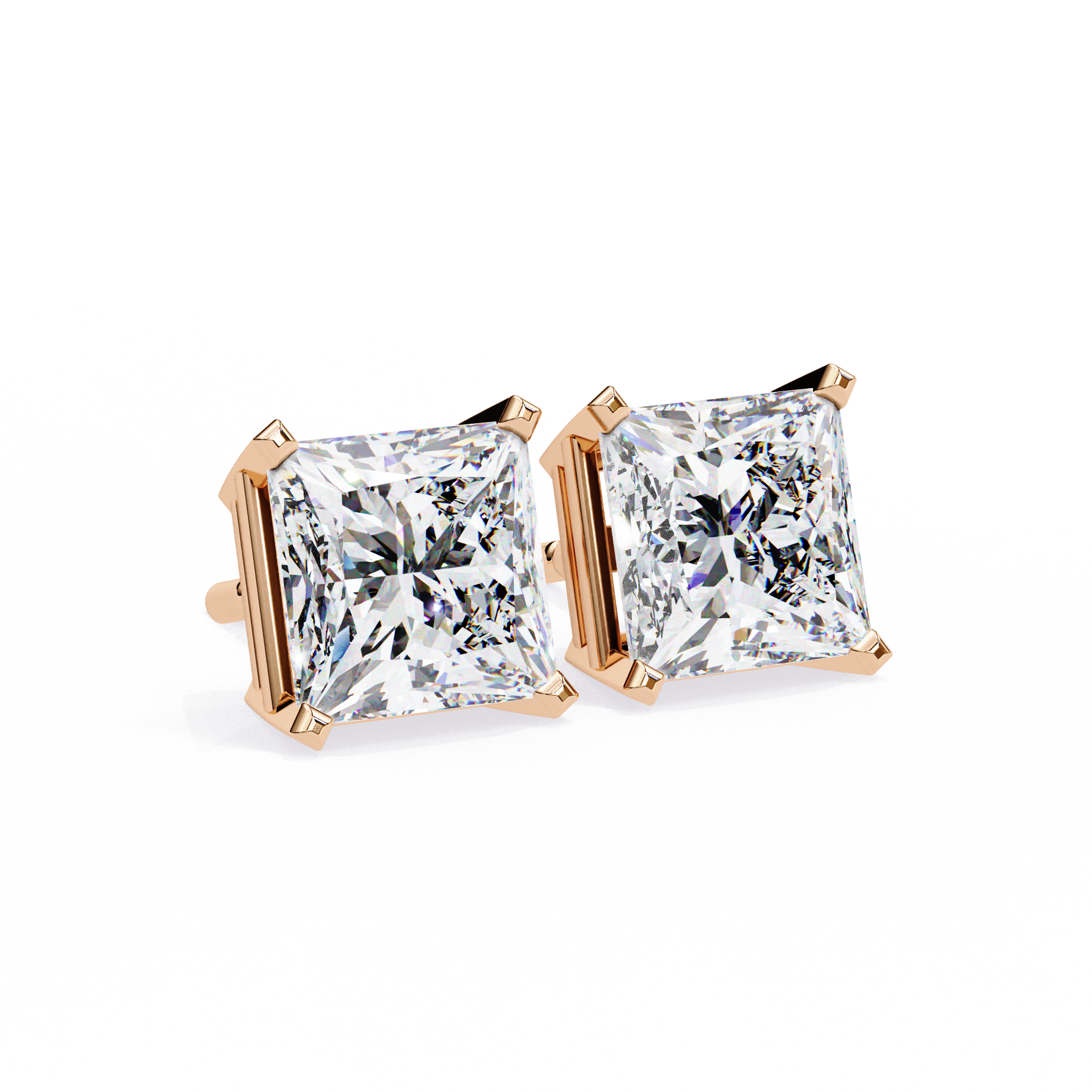 3.04 carat princess earring