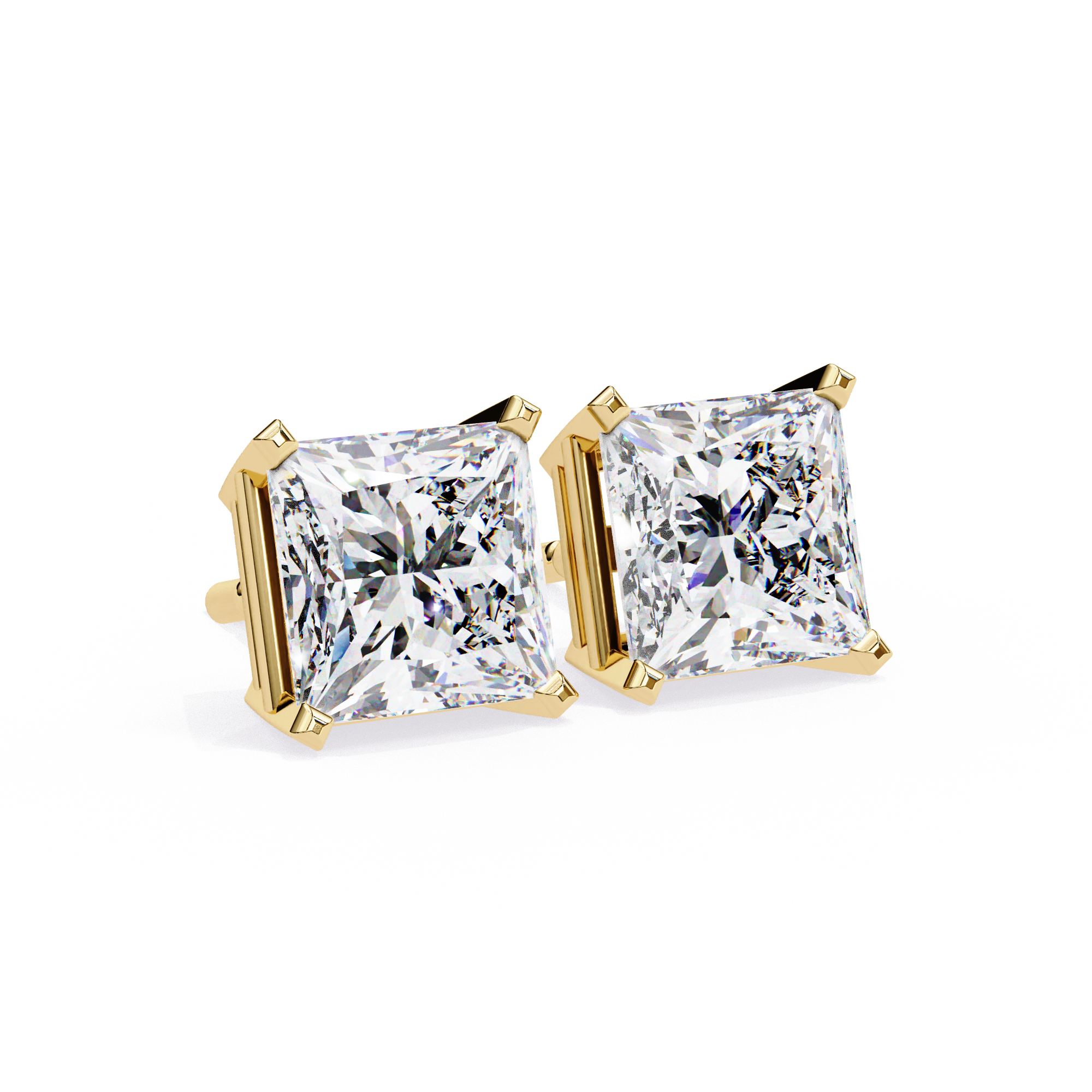 3.04 carat princess earring