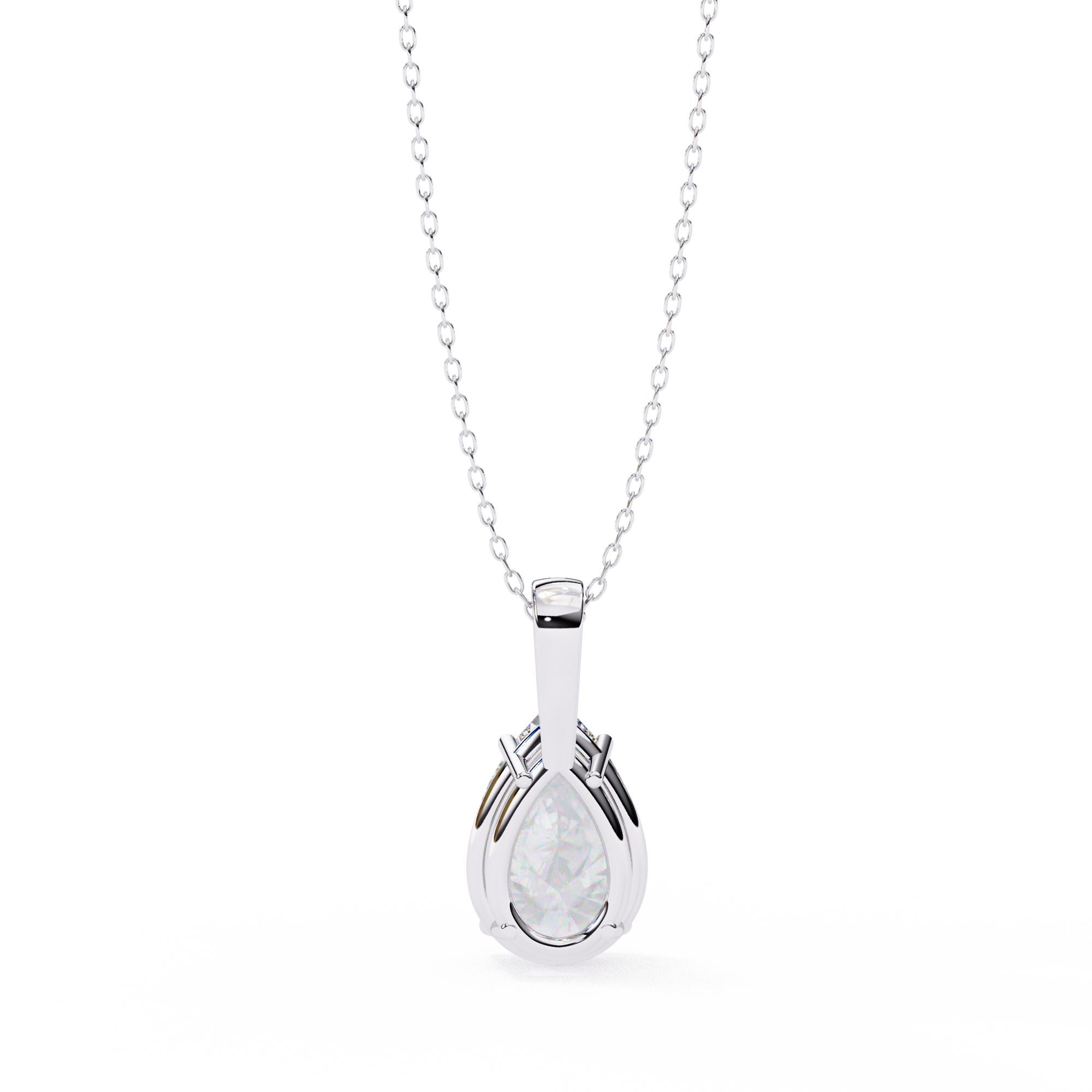 2.06 ct Radiant Dewdrop Pendant 9k
