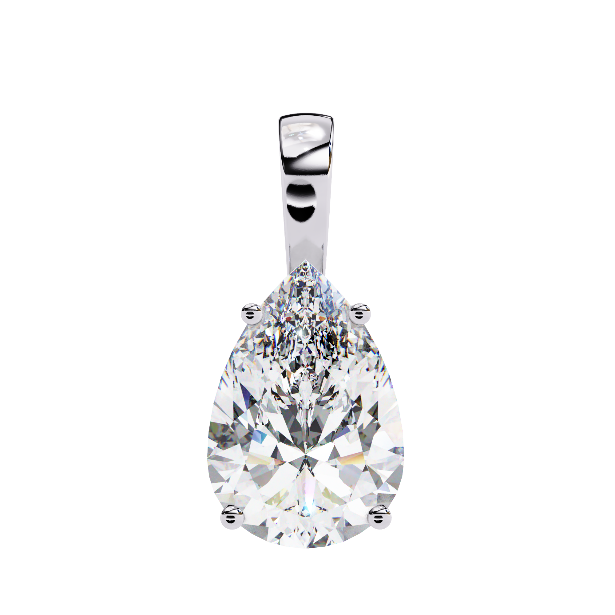 2.06 ct Radiant Dewdrop Pendant 9k