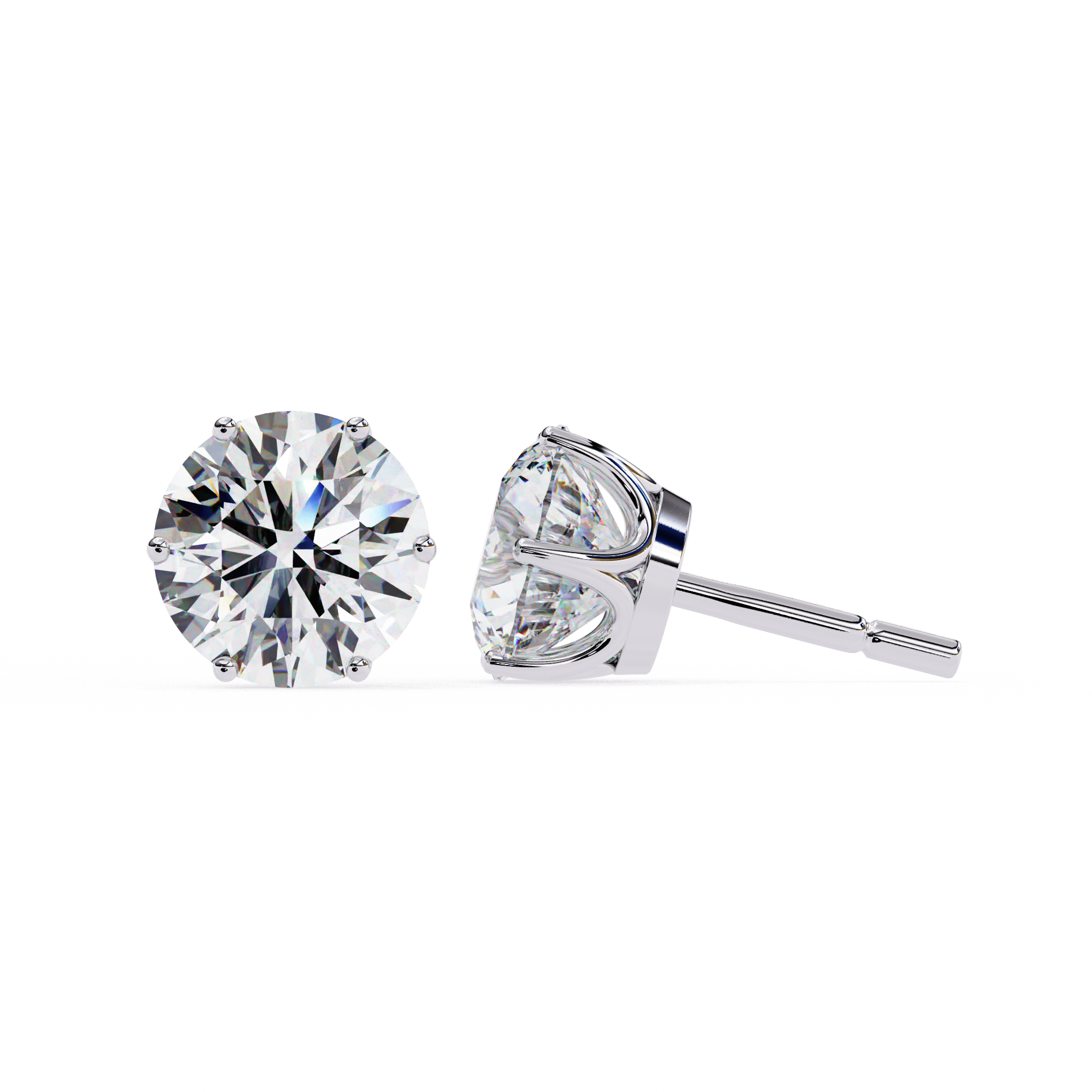 2.57 carat round earring 18K