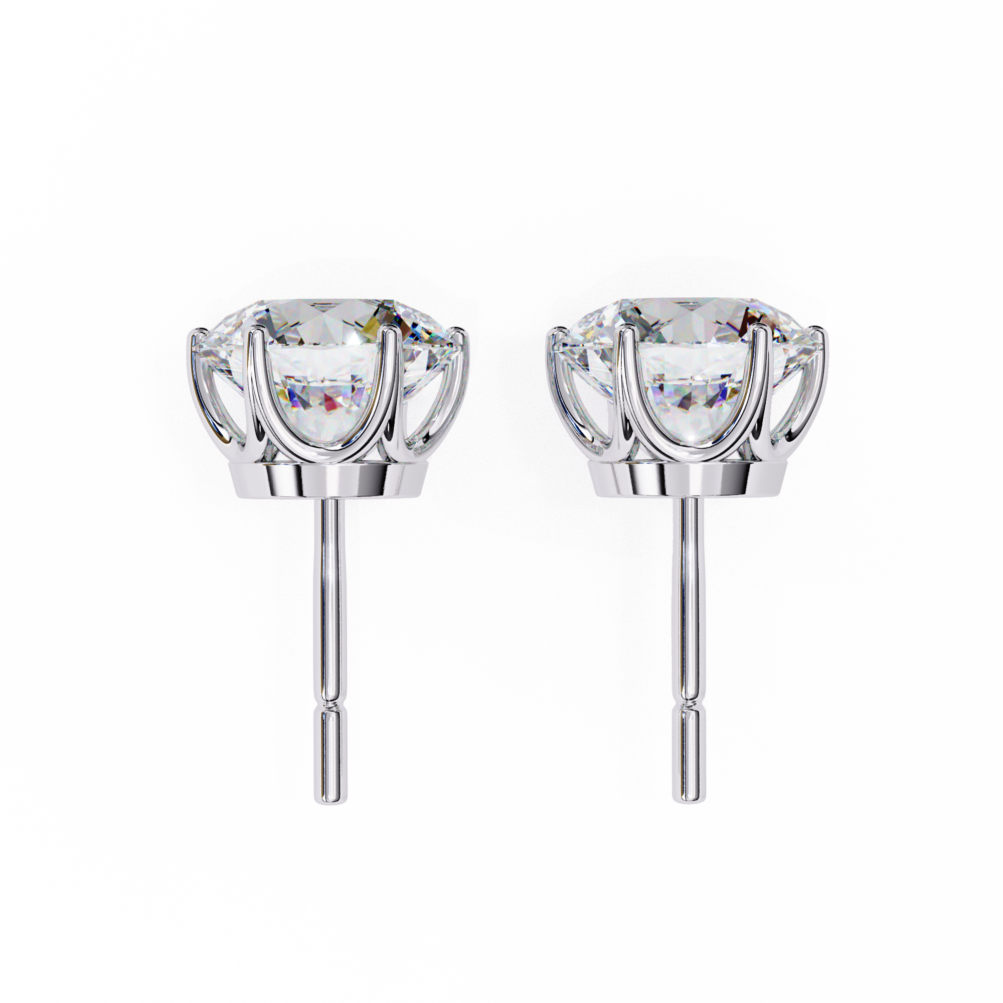 2.57 carat round earring 18K