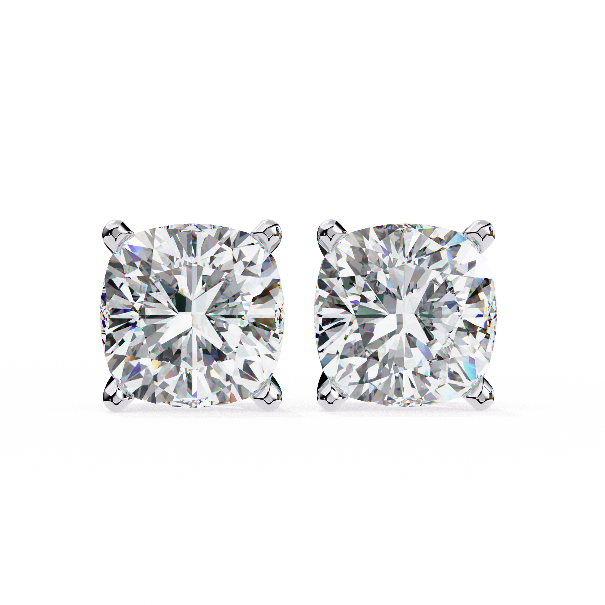 2.33 carat cushion square earring 18K