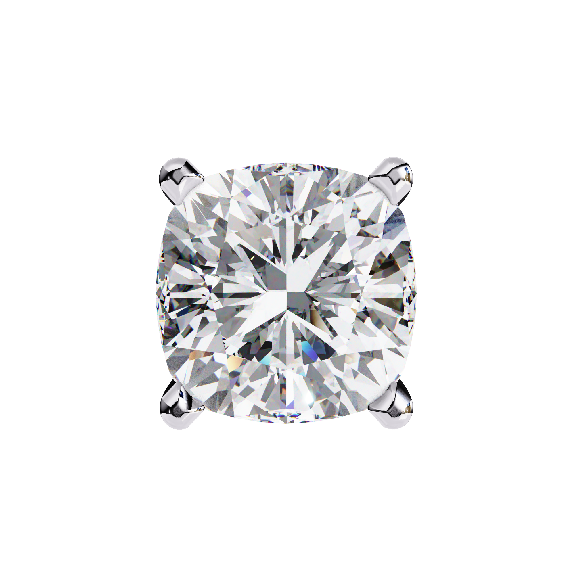 2.33 carat cushion square earring 18K