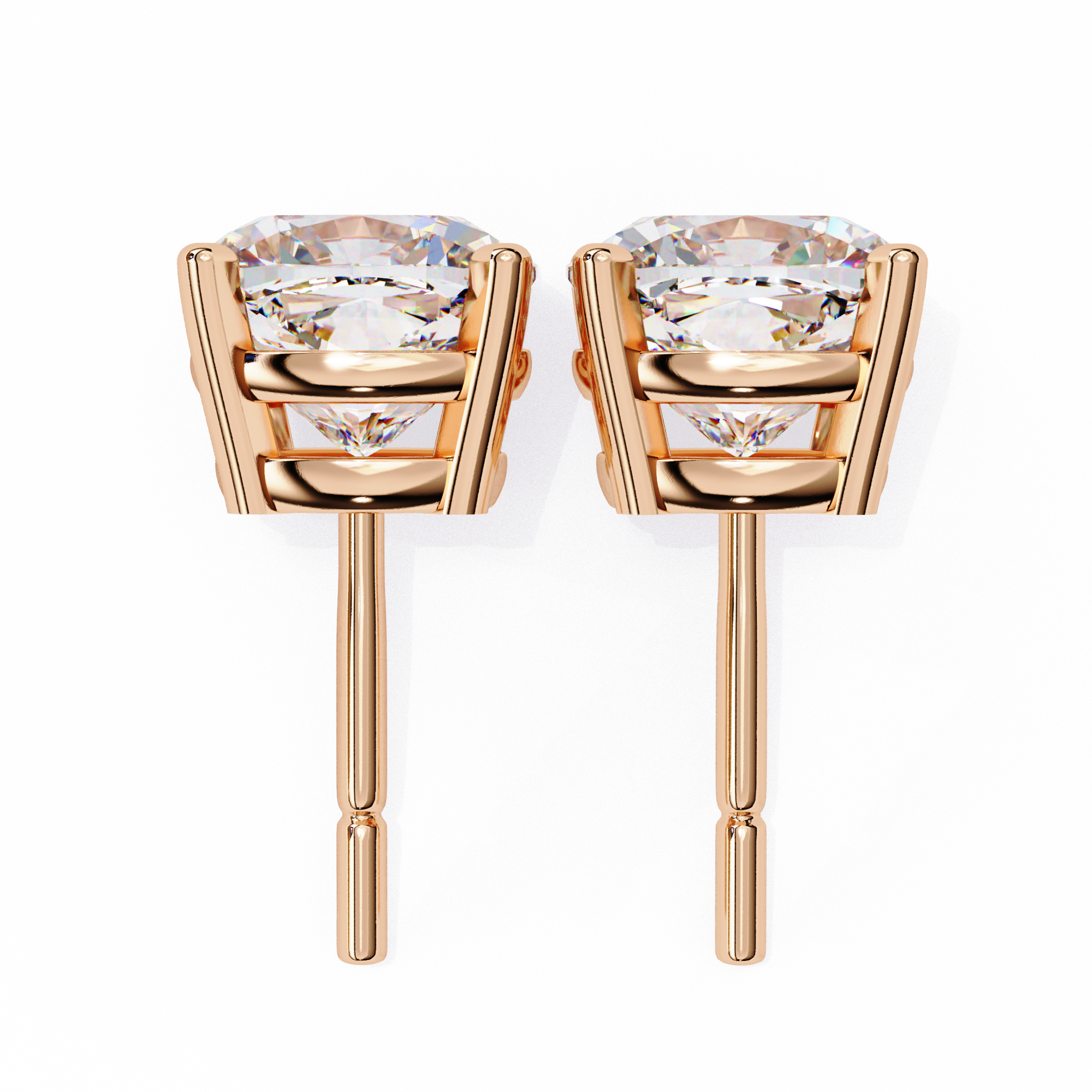 2.33 carat cushion square earring 18K