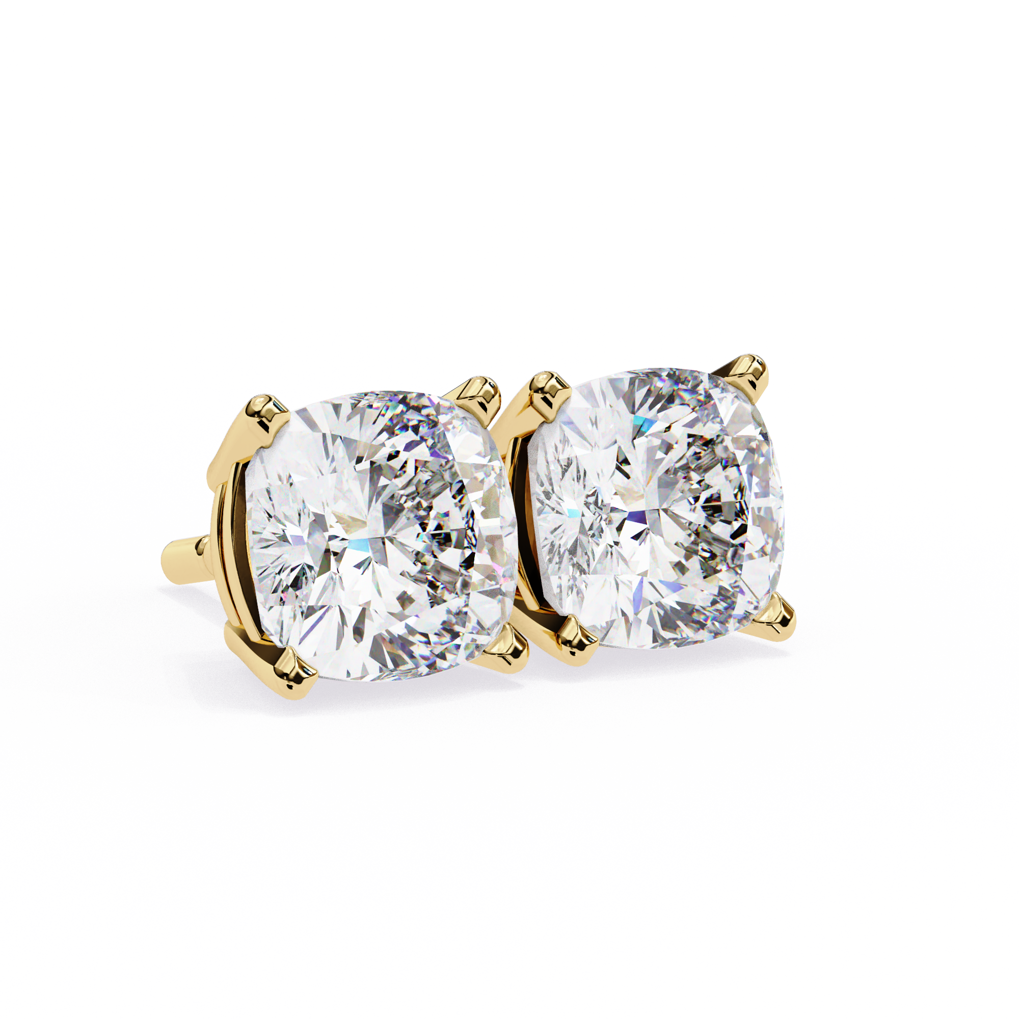 2.33 carat cushion square earring 18K