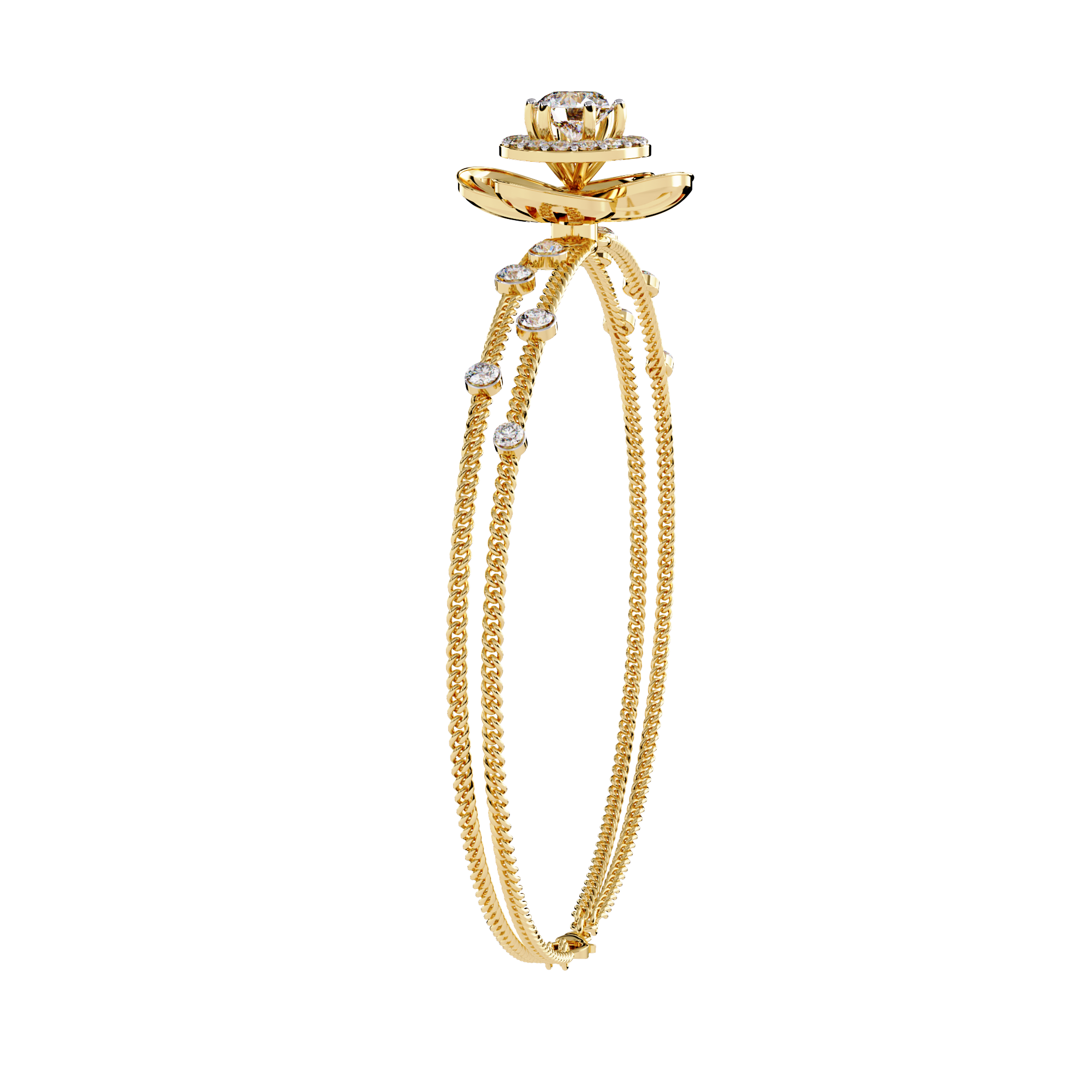 0.95 CT RADIANT BLOOM BRACELET 18K