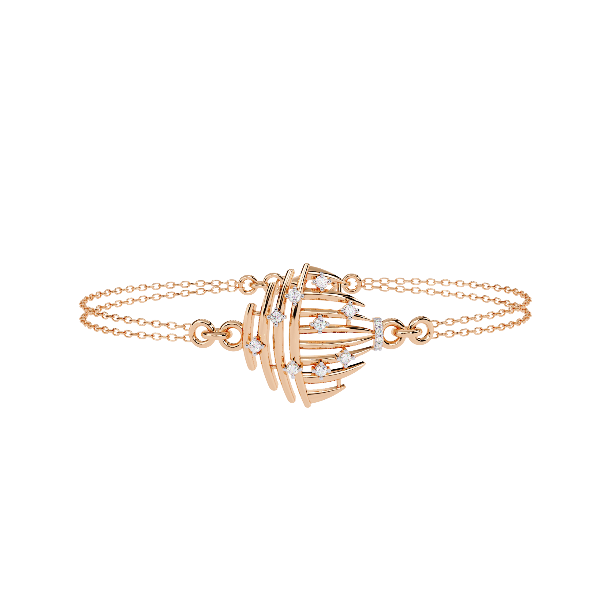 0.13 CT PETAL SWIRL BRACELET