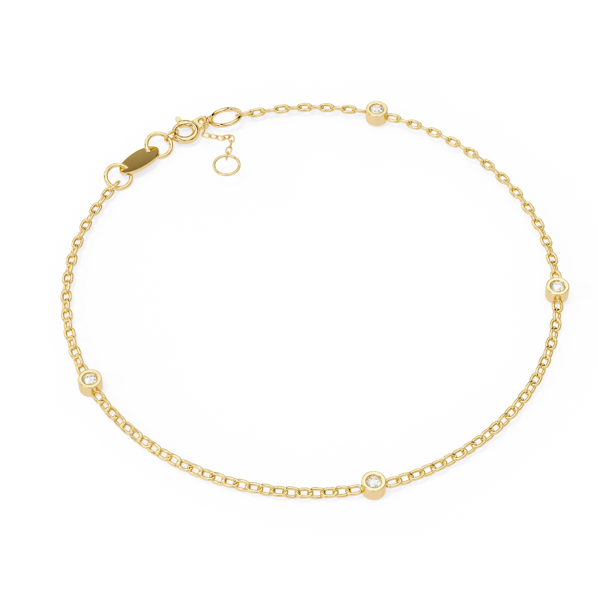 0.06 carat round bracelet 9k
