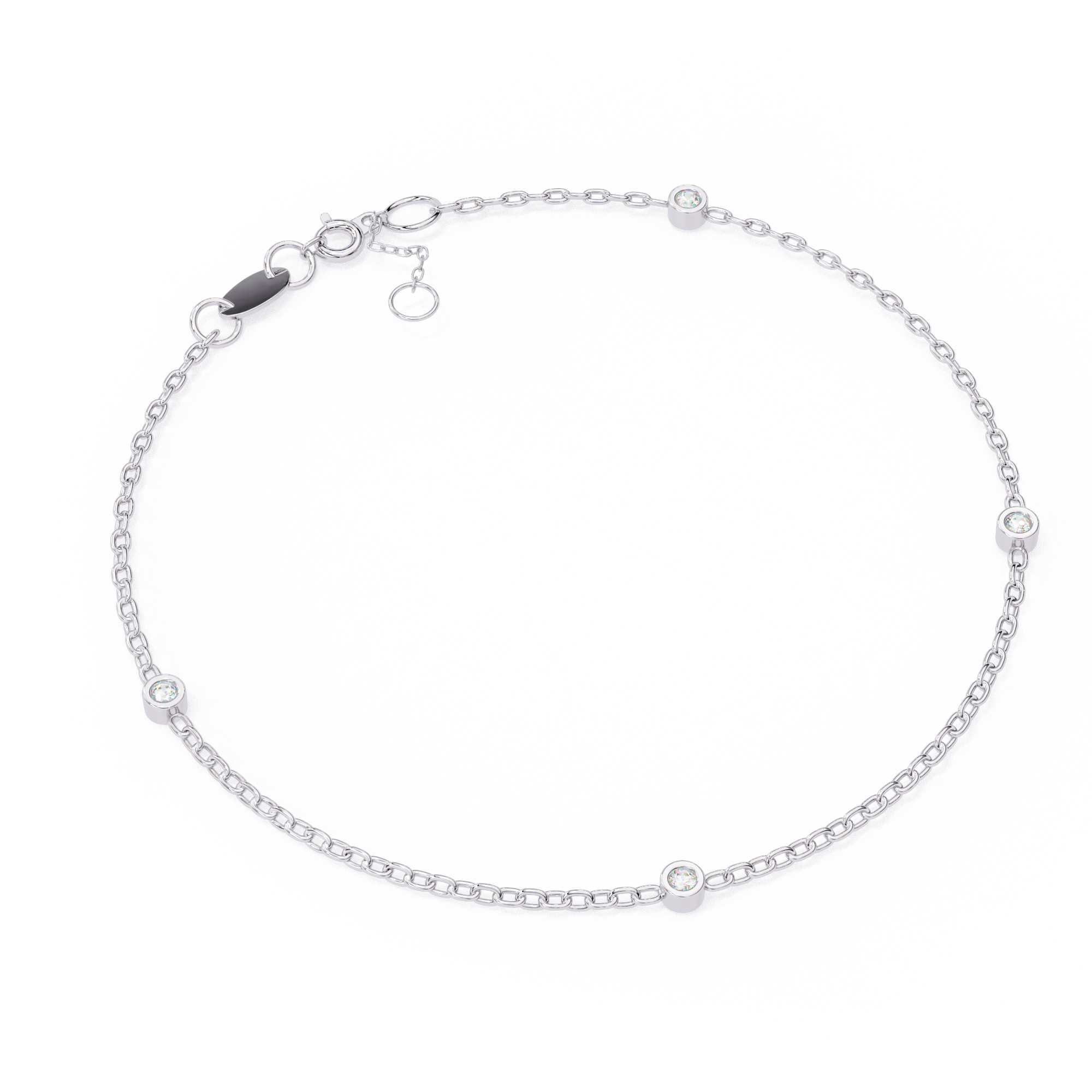 0.06 carat round bracelet 9k