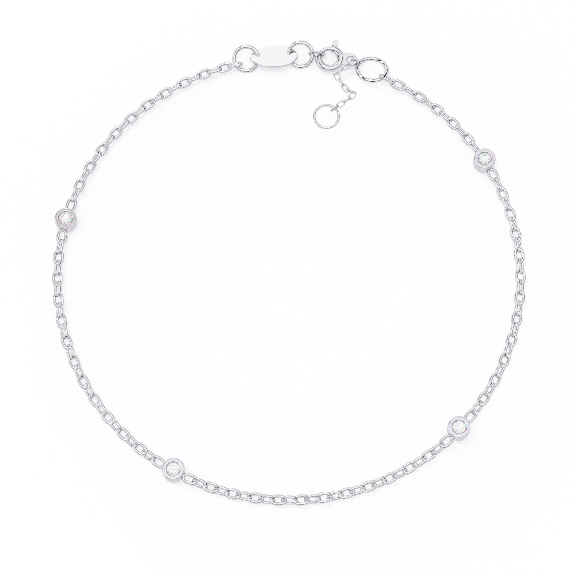 0.06 carat round bracelet 9k