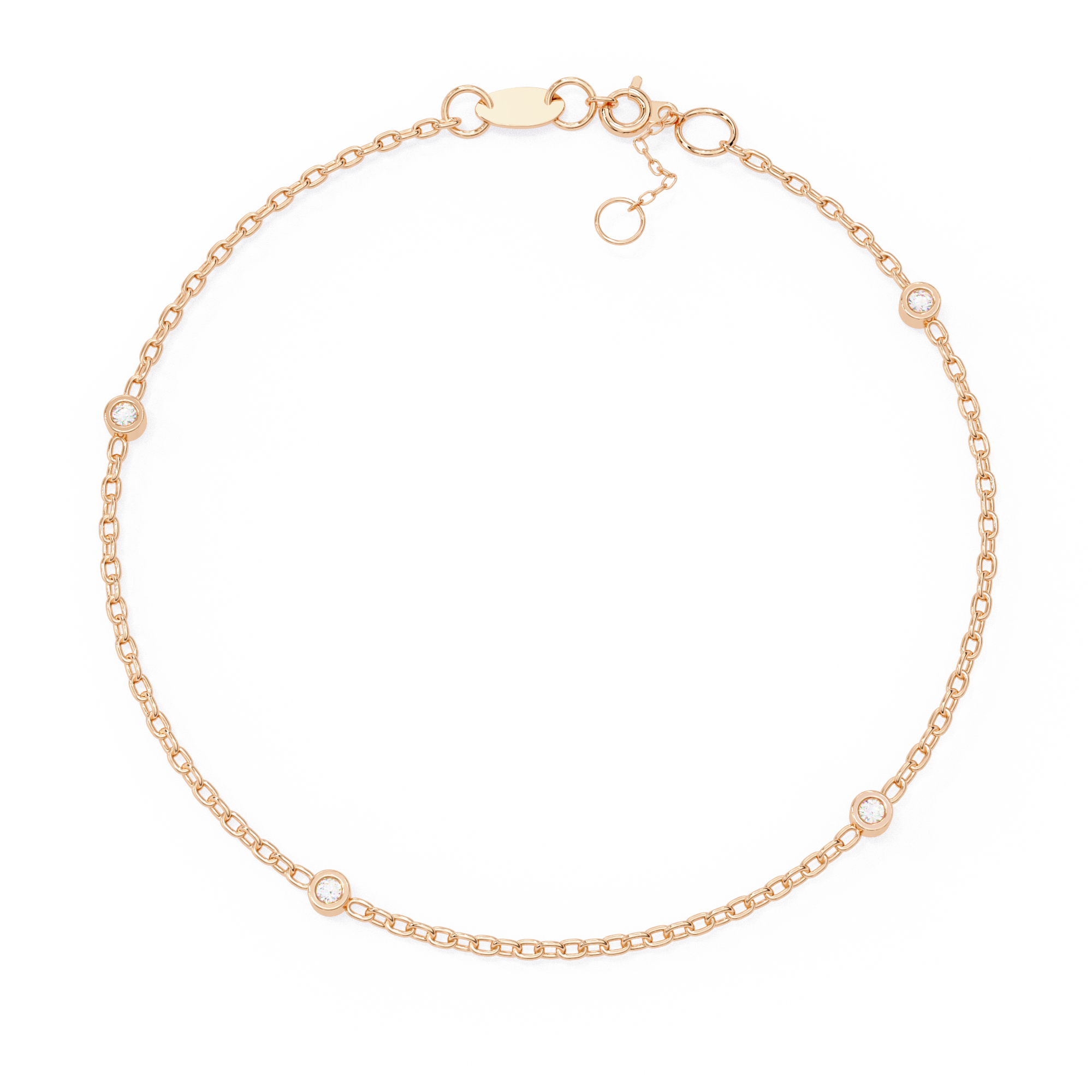 0.06 carat round bracelet 9k