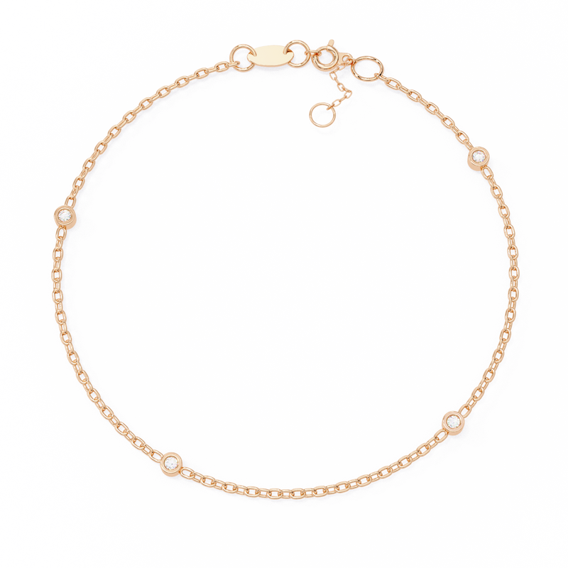 0.06 carat round bracelet 9k
