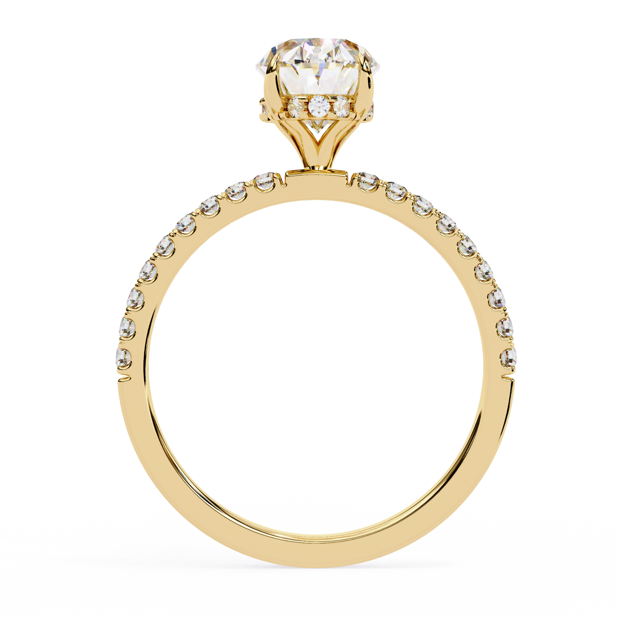 1.44 carat round oval ring 18K