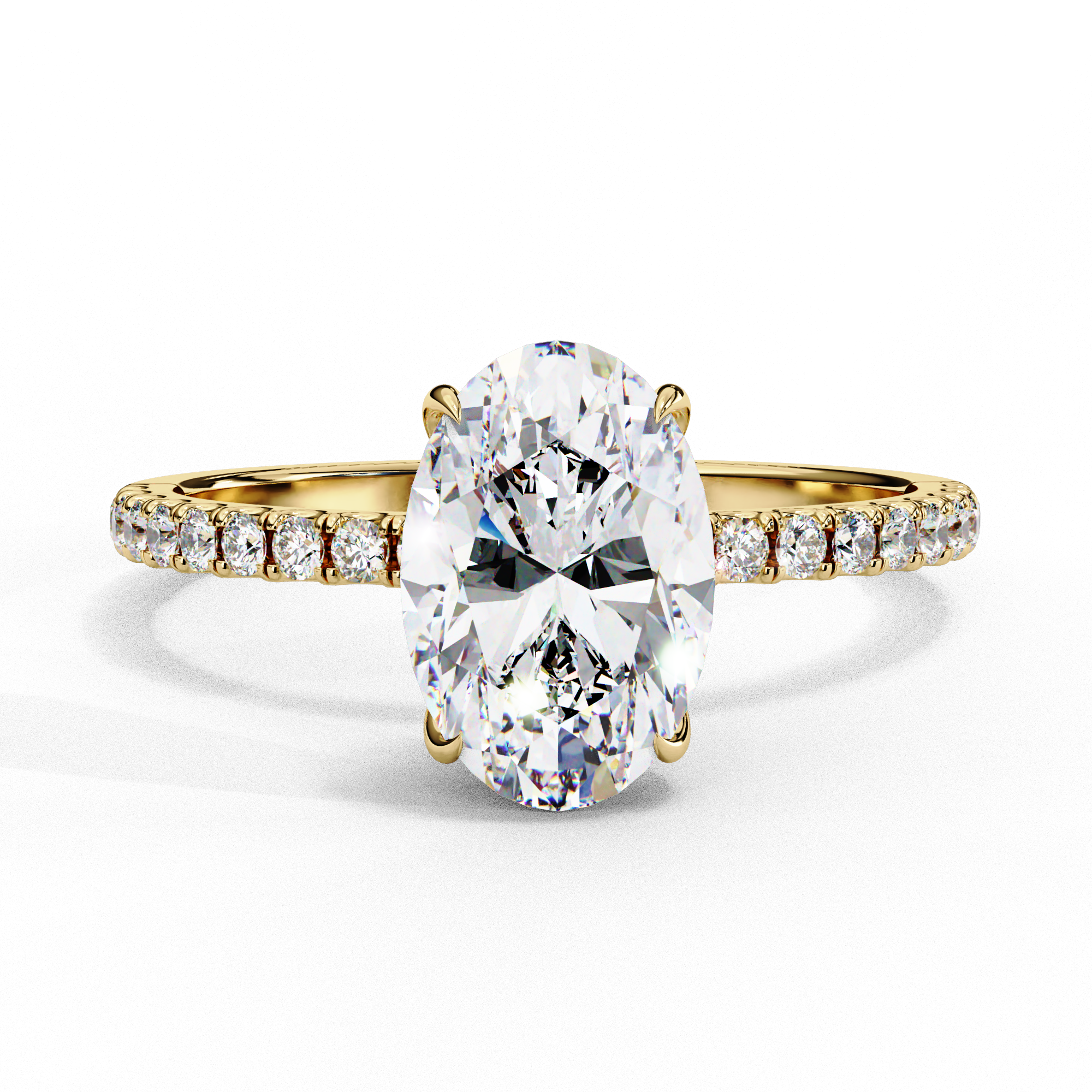 1.44 carat round oval ring 18K