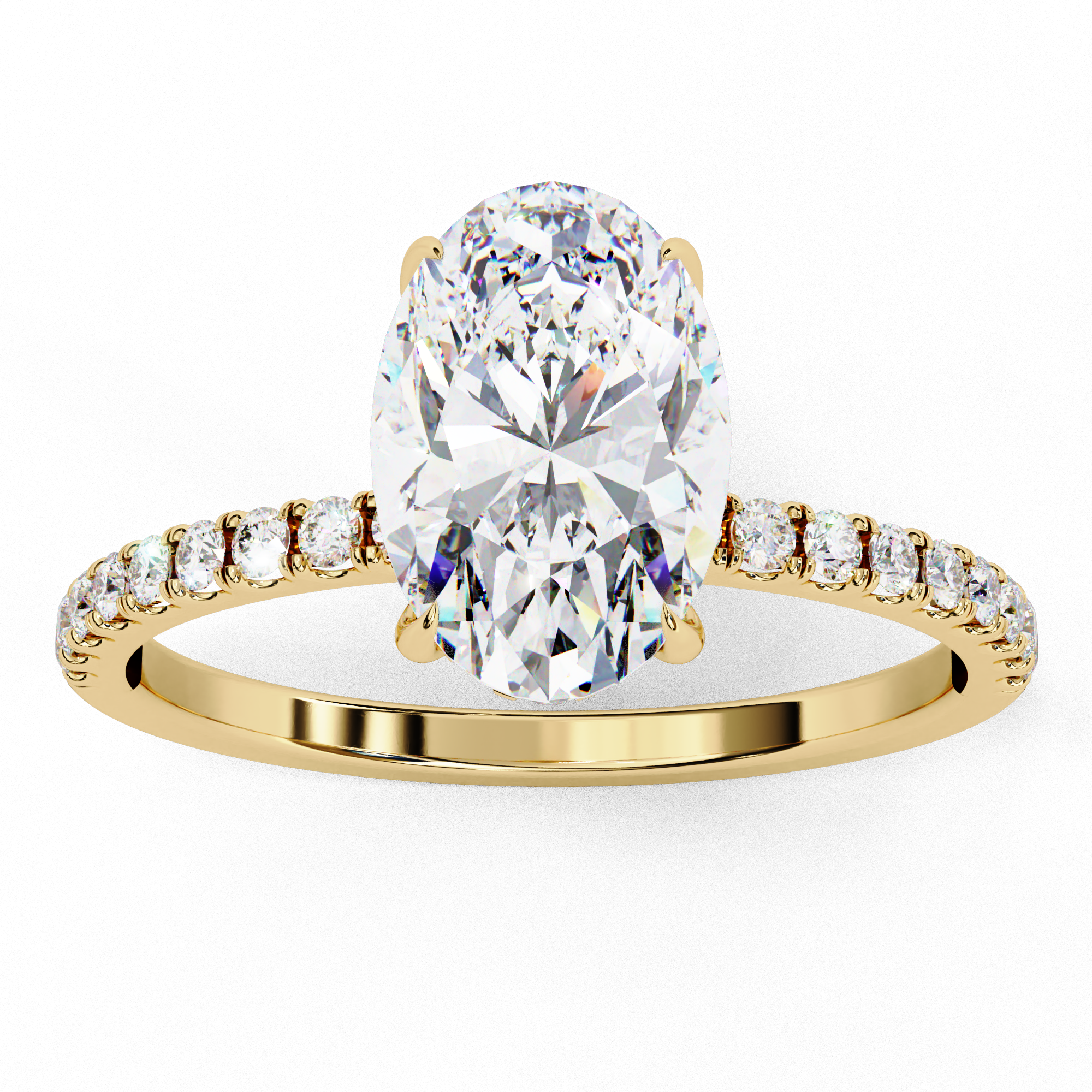 1.44 carat round oval ring 18K