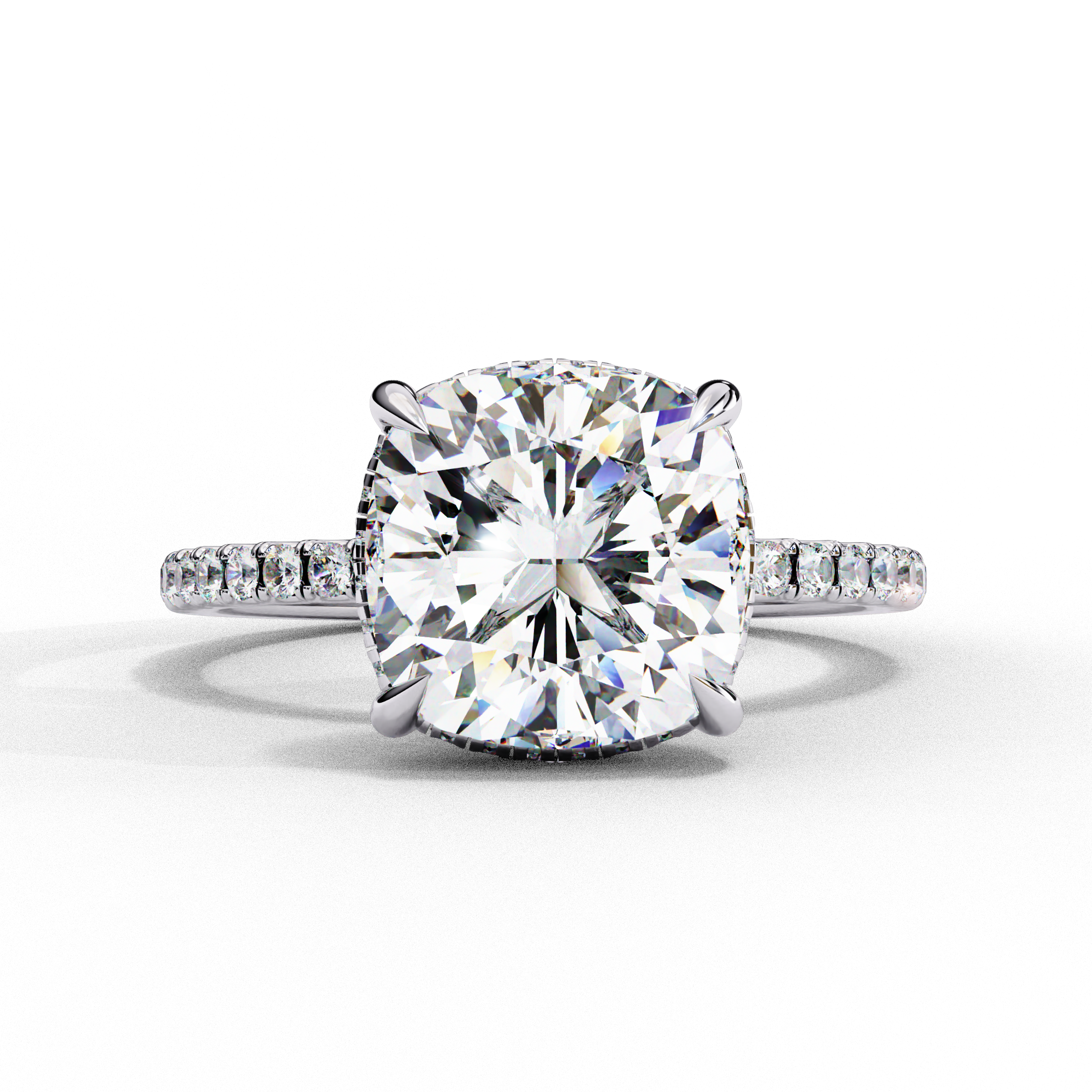 3.53 carat cushion square round rings