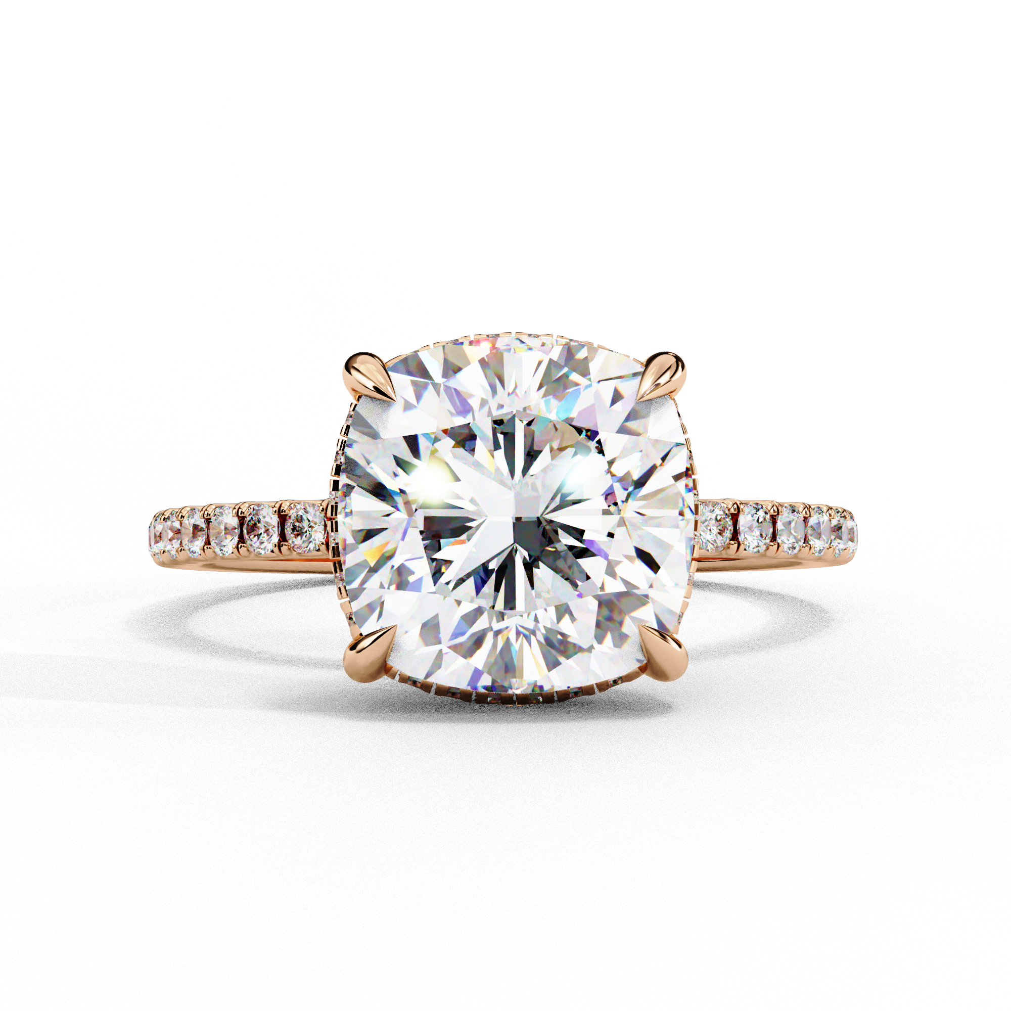 3.53 carat cushion square round rings