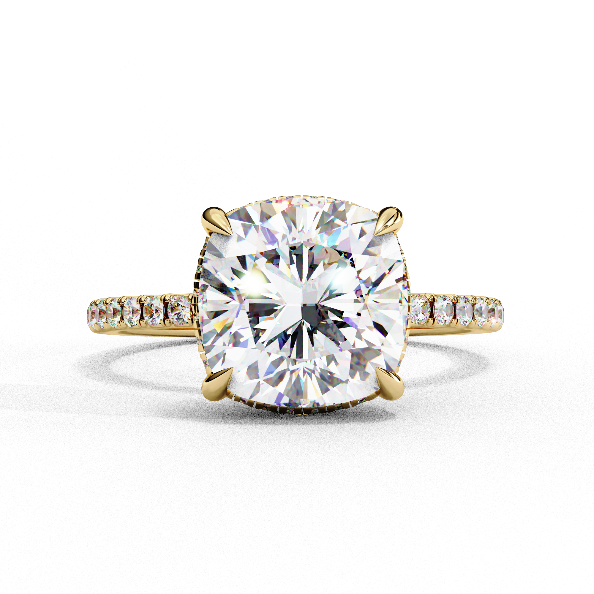 3.53 carat cushion square round rings