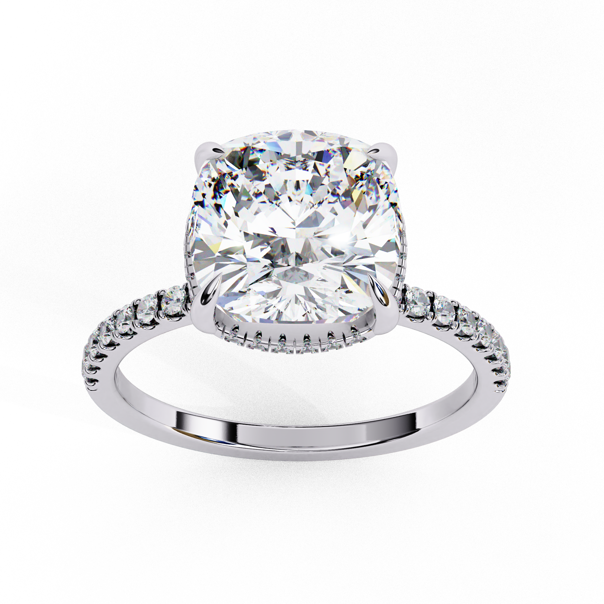 3.53 carat cushion square round rings